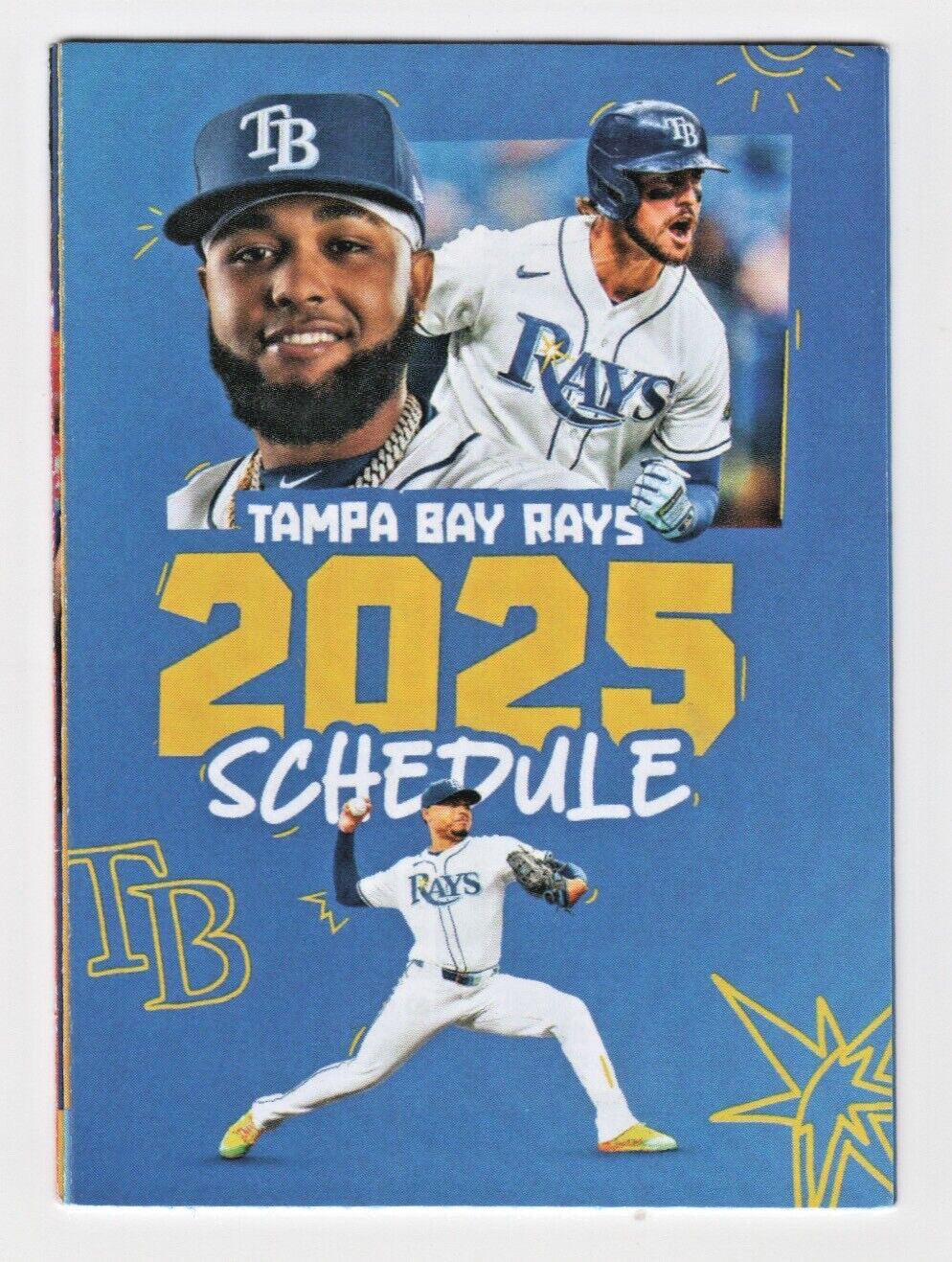 Tampa Bay Rays 2025 Regular Season Pocket Schedule Feat. Caminero, & J. Lowe