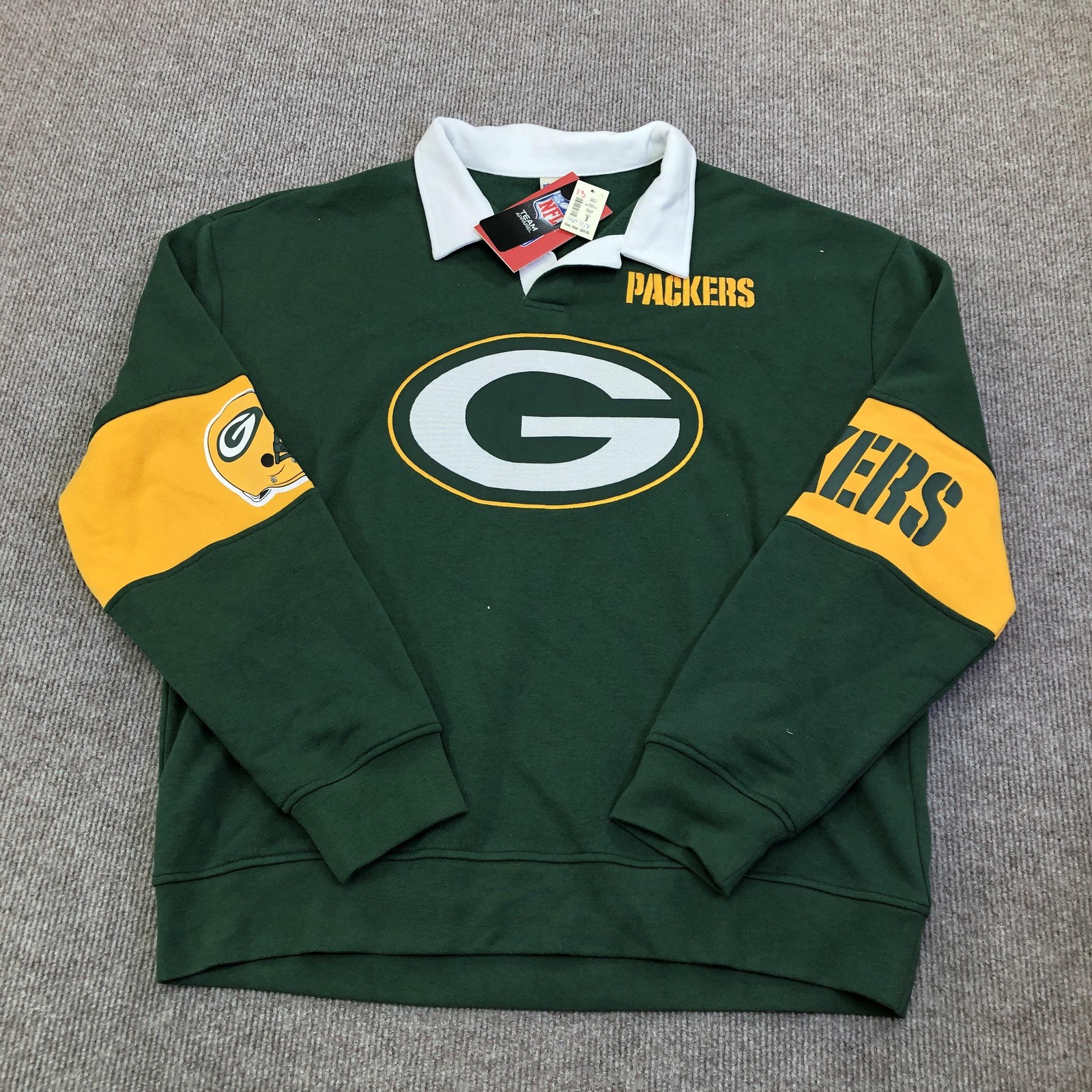 Green Bay Packers Sweatshirt Mens Large Green NFL Football Ultra Game Rugby NWT