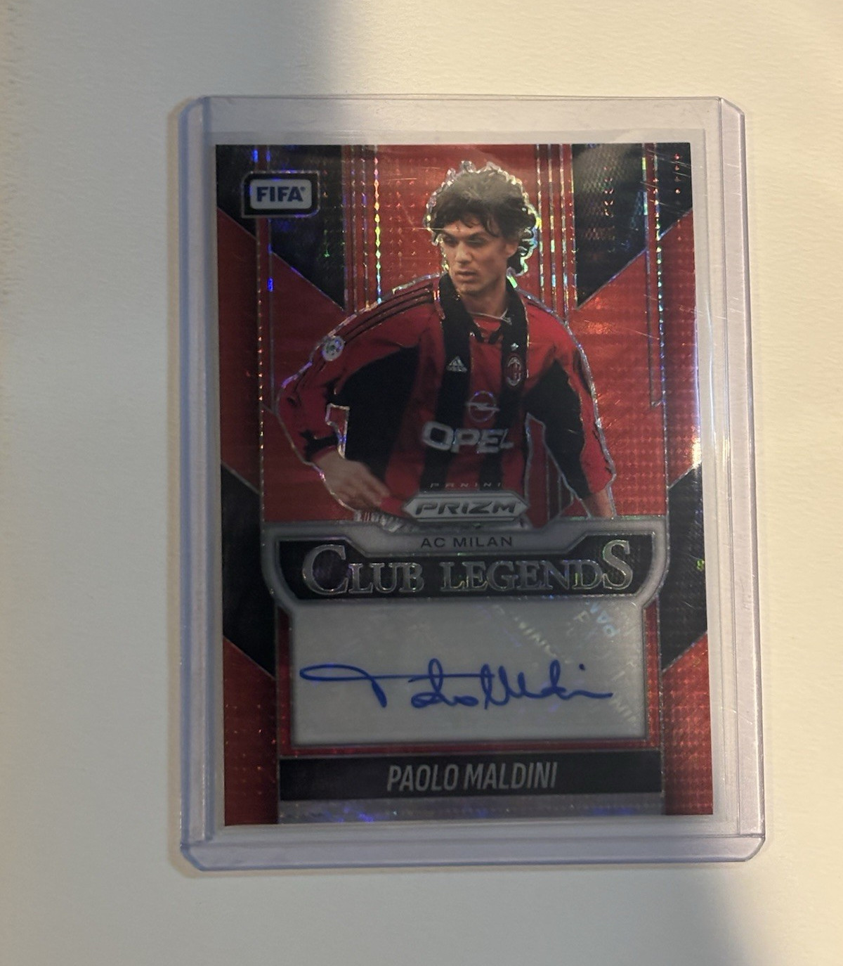 2025-26 Panini Prizm FIFA Soccer Paolo Maldini AC Milan Club Legends Auto Red