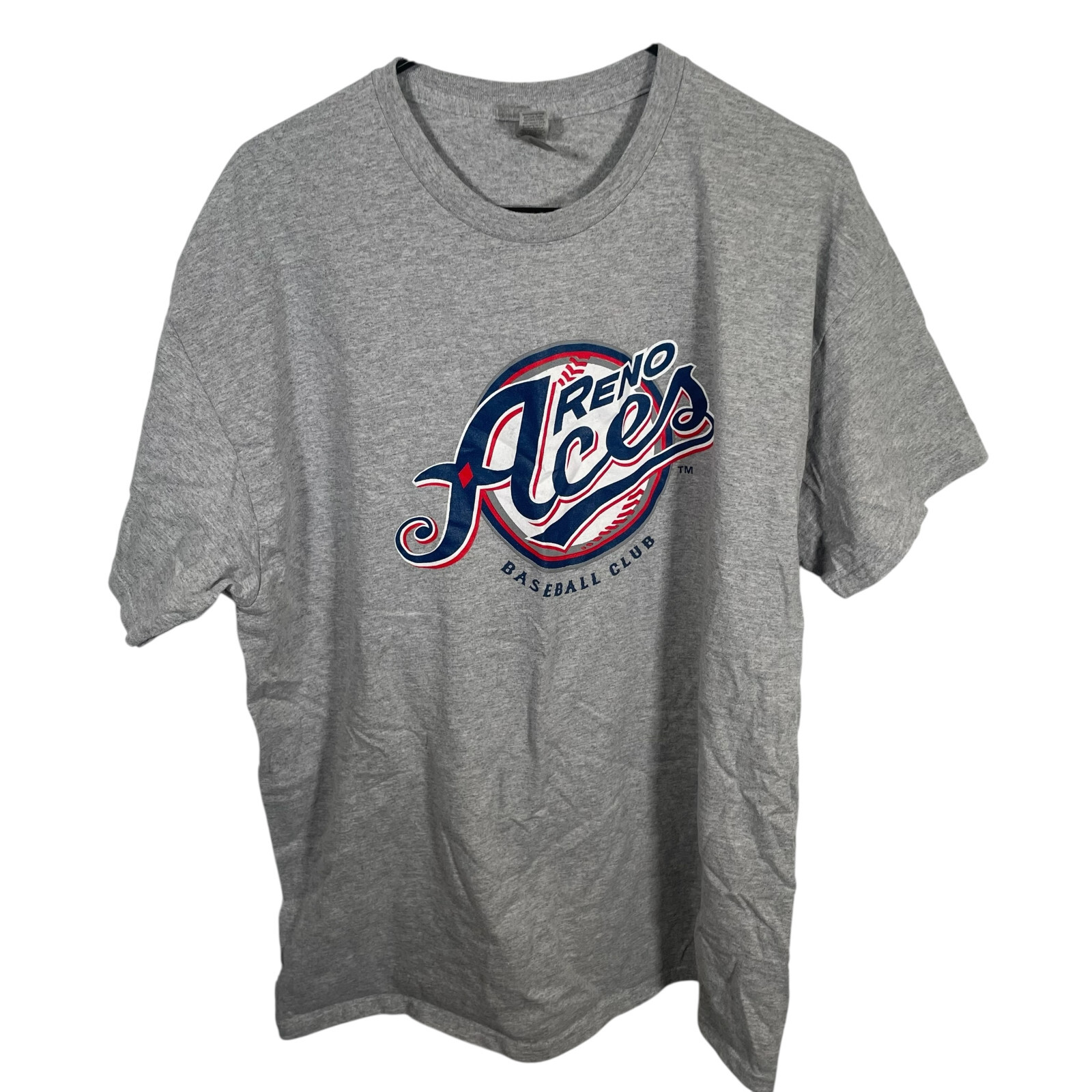 Reno Aces Baseball Club T Shirt Adult XL Gray Logo MiLB Short Sleeves