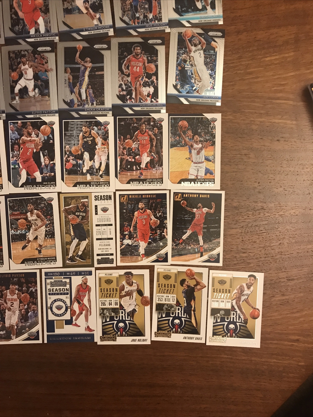 New Orleans Pelicans Cards Anthony Davis, Lonzo Ball, Brandon Ingram Option 1