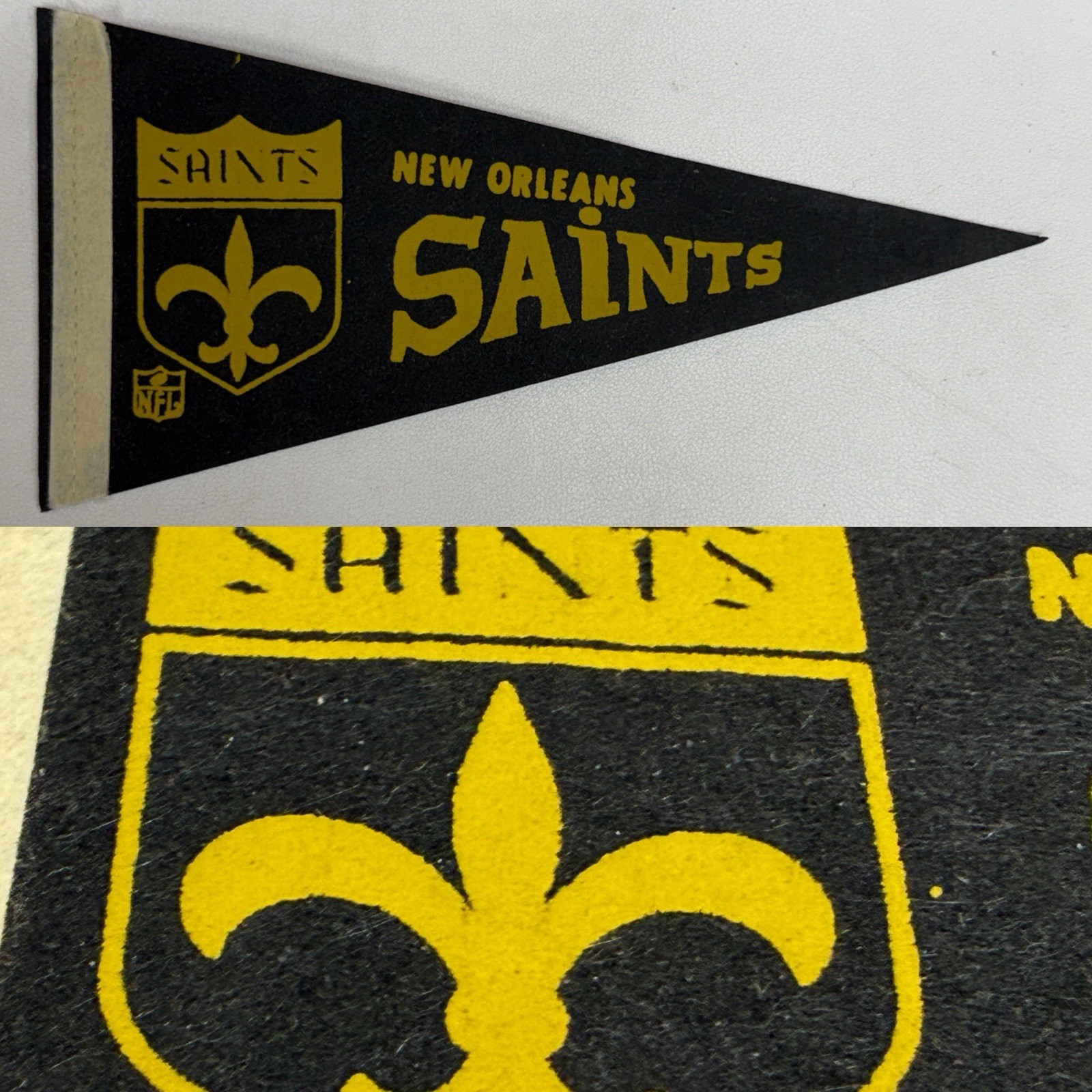Vintage New Orleans Saints Louisiana Nfl Football MINI Pennant 4×9 Inches