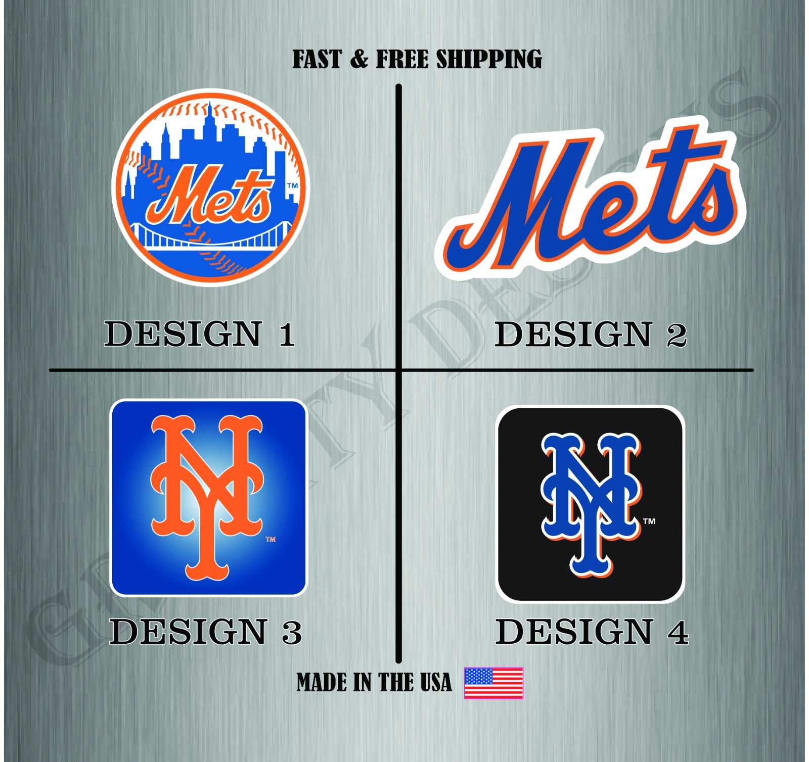 NEW YORK METS BASEBALL MLB LOGO VINYL STICKER DECAL CAR TRUCK WATER RESIST
