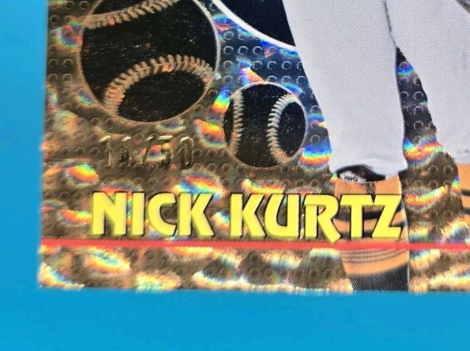 2026 Topps Series 2 Nick Kurtz Titans Of The Game GOLD CRACKLE #d /50. Awesome!