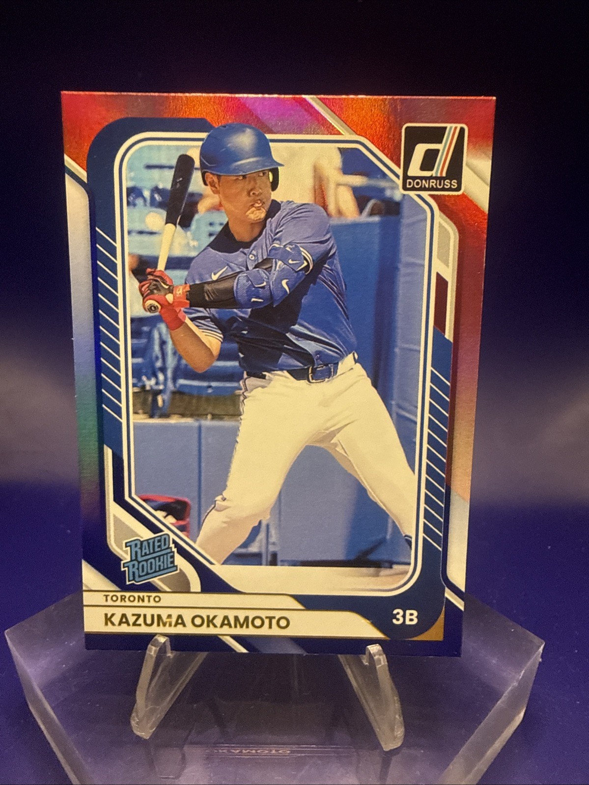 2026 Donruss – KAZUMA OKAMOTO – Red & Blue Foil- Toronto Blue Jays