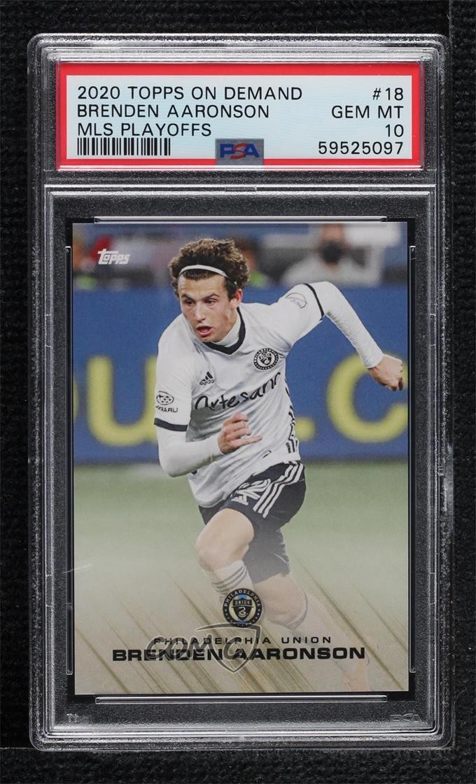2020 Topps MLS Playoffs Brenden Aaronson #18 PSA 10 GEM MT Rookie RC 0vl1