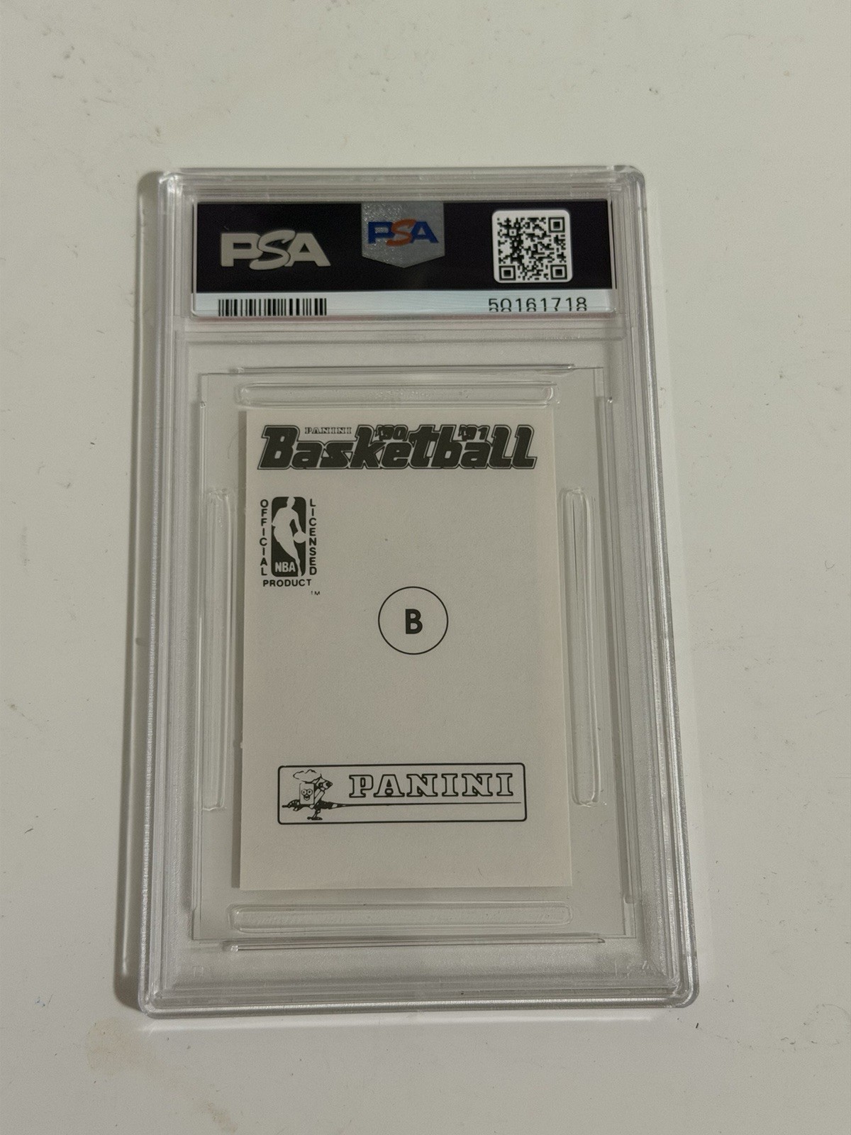 1990 PANINI STICKER HAND CUT MAGIC JOHNSON GRADED PSA 8 NM-MT