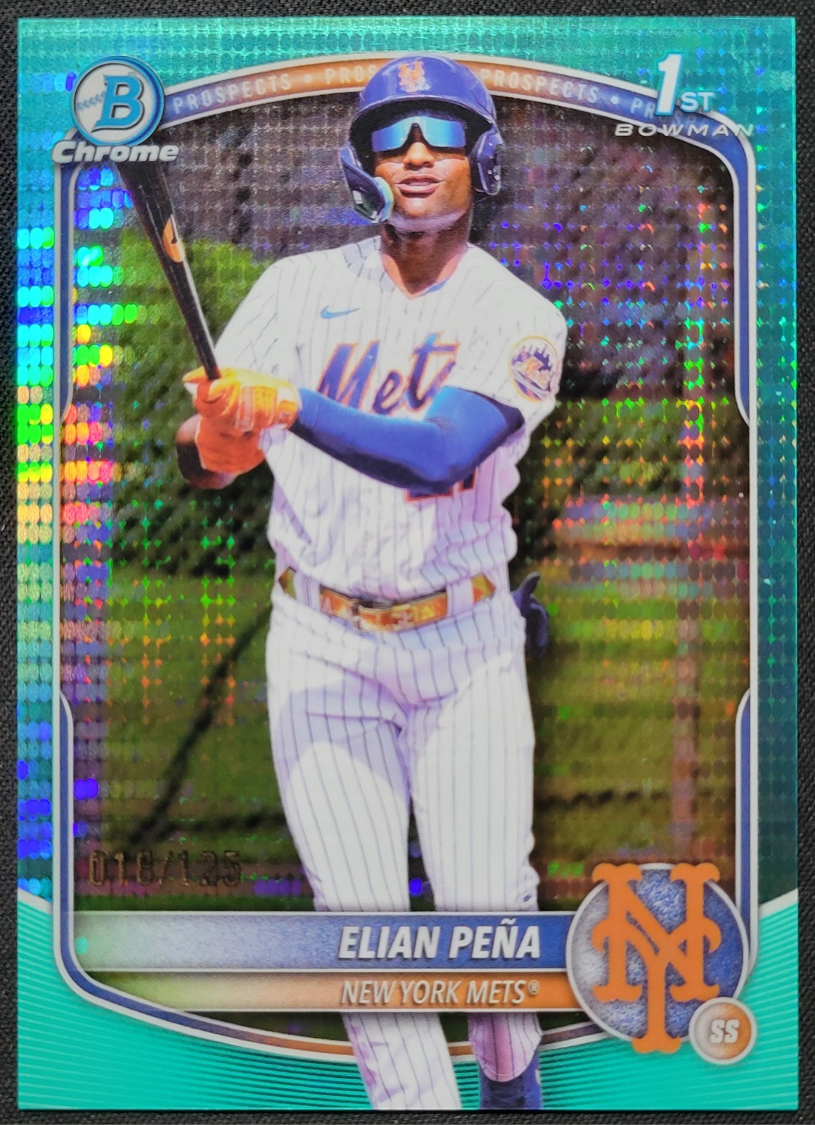 2025 BOWMAN CHROME ELIAN PENA #BCP-155 1ST AQUA PULSAR REFRACTOR /125 METS