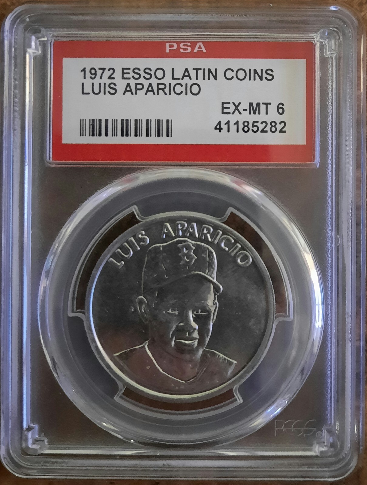 1972 Esso Oil Latin Coins Luis Aparicio – PSA 6