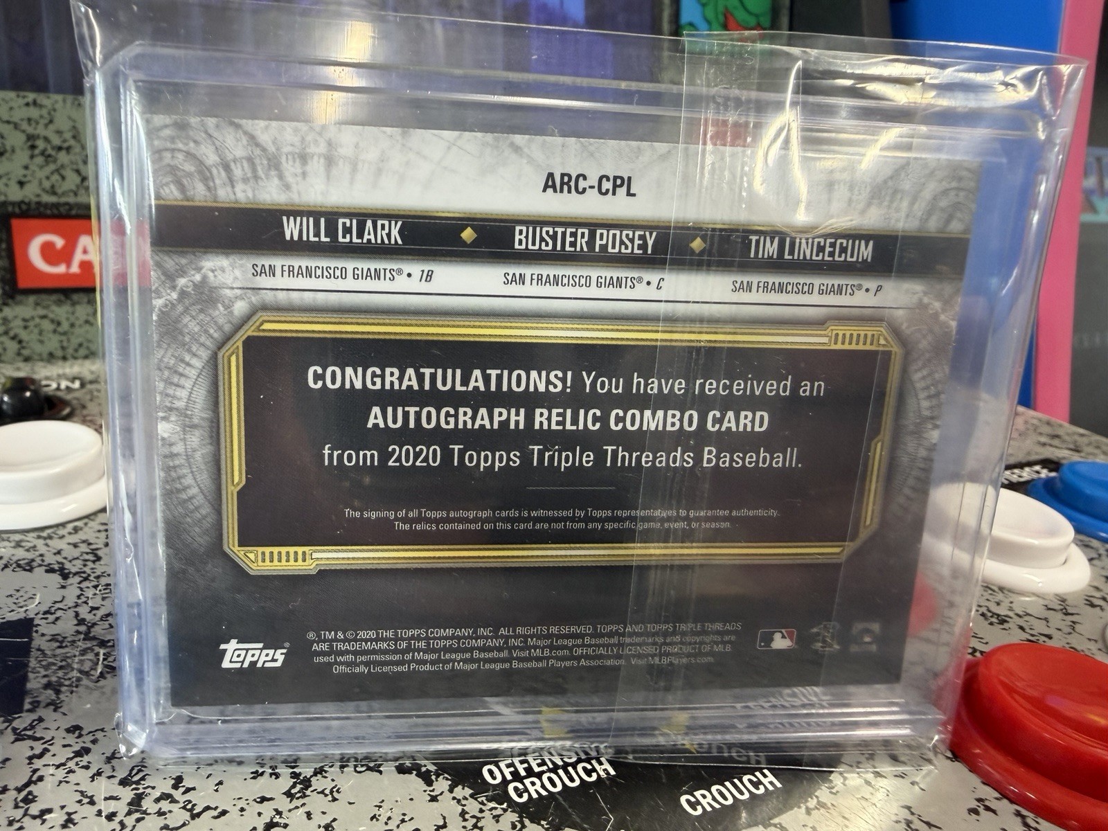 2020 Topps Triple Threads Will Clark Buster Posey Tim Lincecum Auto Relic /9