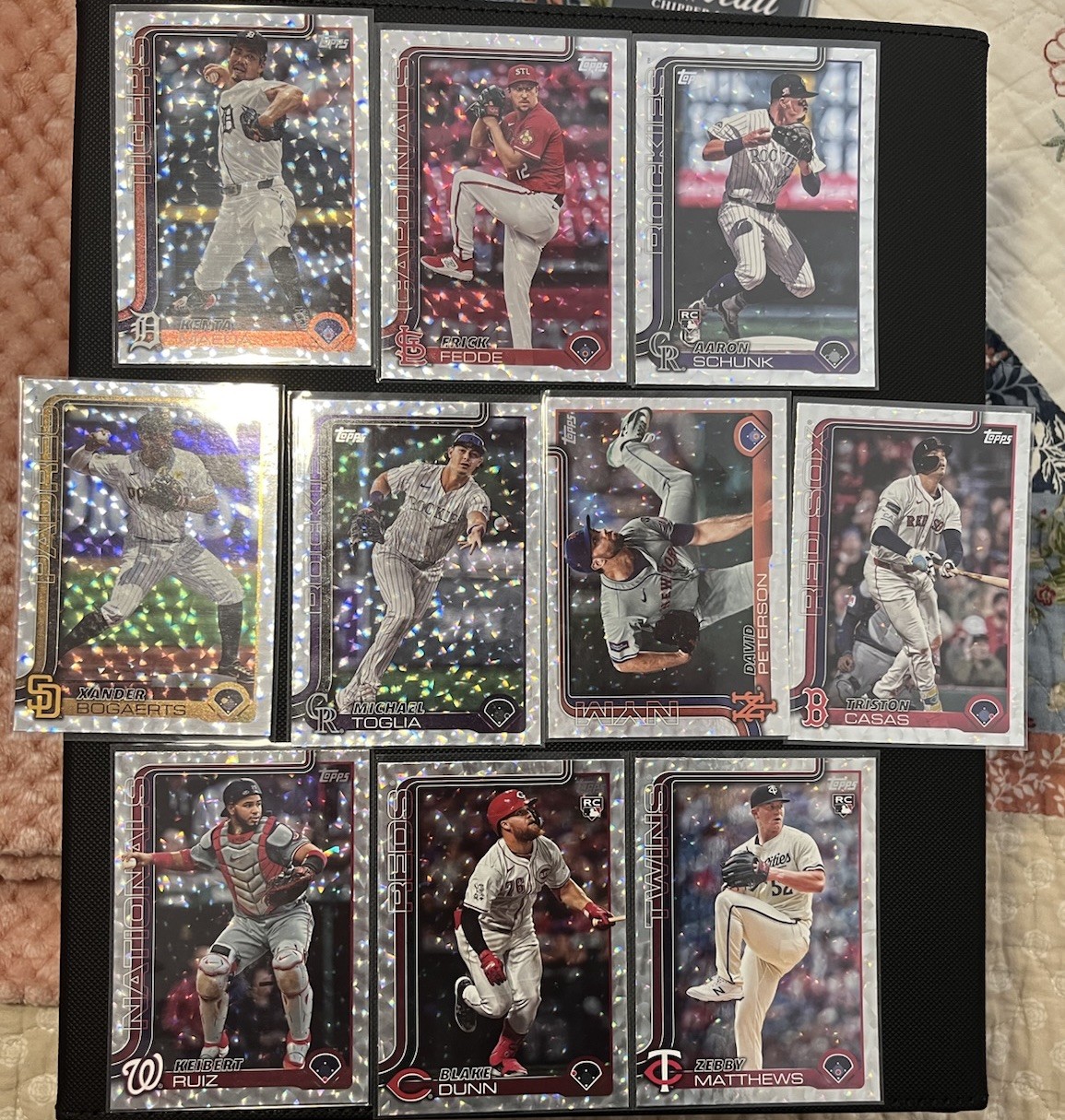 2025 Topps – Silver Cracked Foilboard Parallel (Lot of 8 – Vets, RCs, Stars