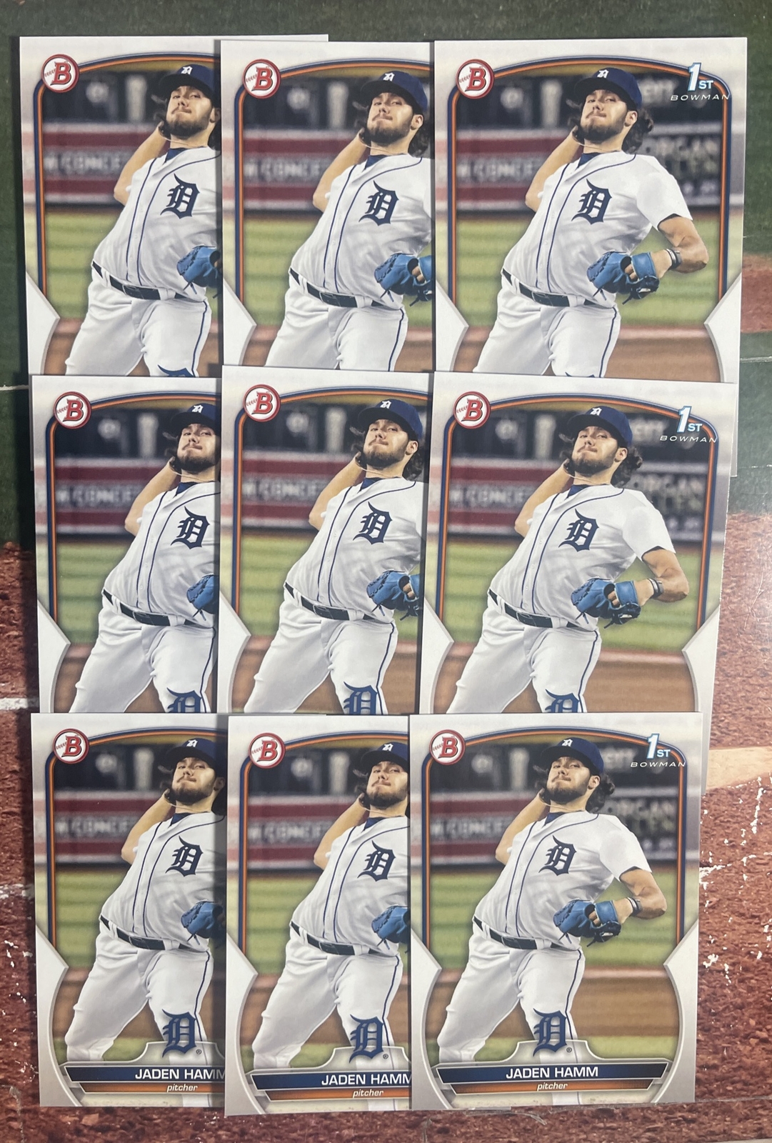 2023 Bowman Draft Jaden Hamm (9) Card 1st Bowman Lot Tigers #BD-154