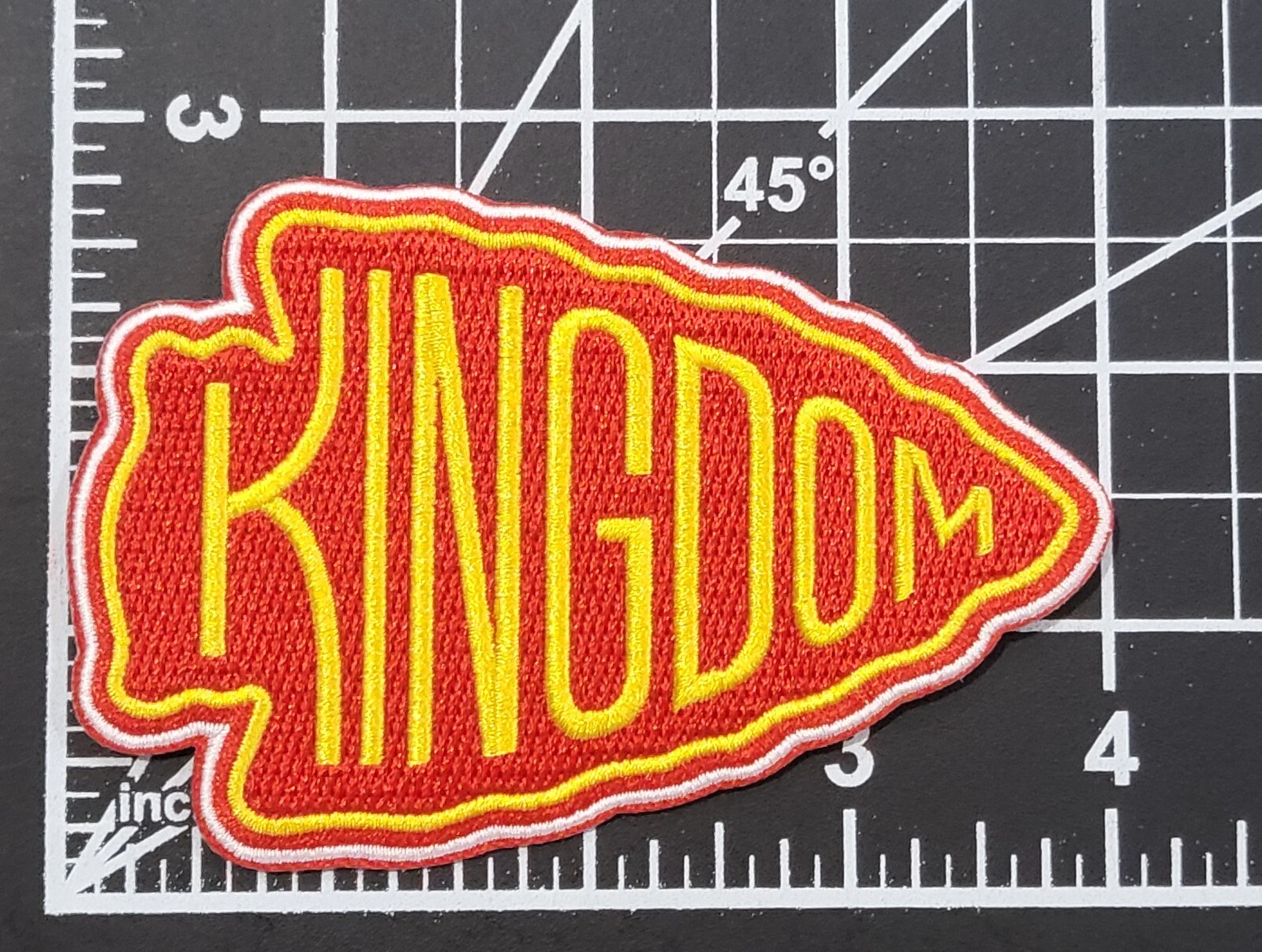 Kansas City Chiefs Red Kingdom 4″ Iron On Embroidered Patch ~ Free Tracking!