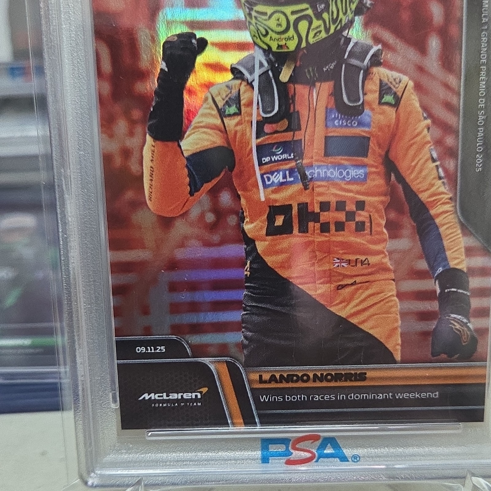 Topps 2025 Topps Now Formula 1 Lando Norris #75 Red Foil /5 PSA 9