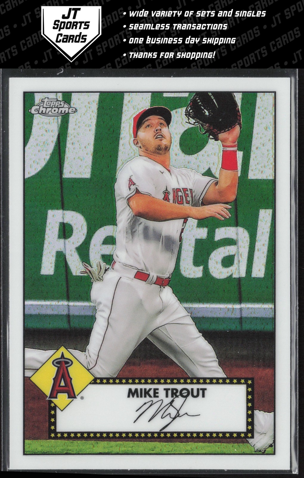 2021 Topps Mike Trout TC52-27 1952 Topps Redux Chrome Los Angeles Angels