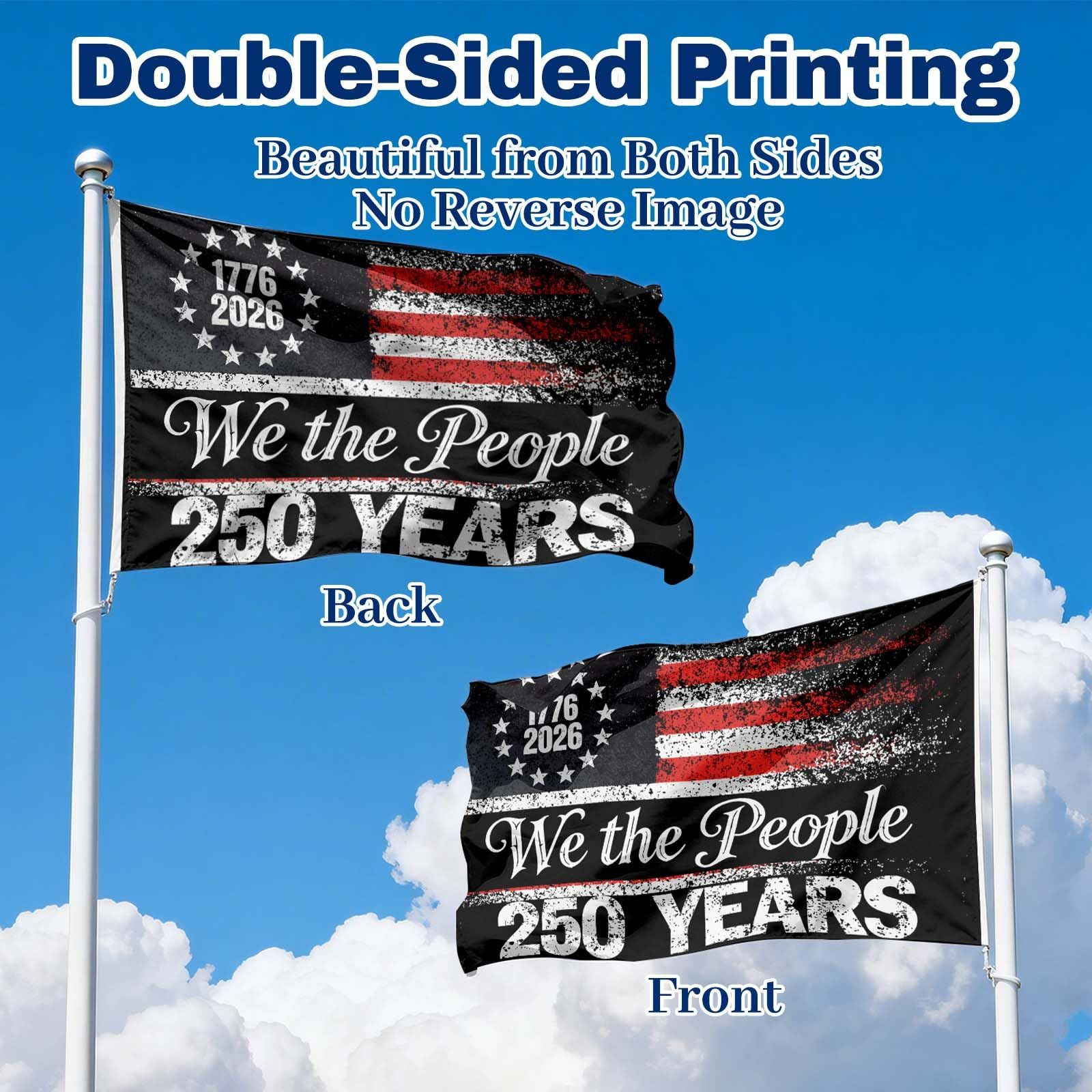 America’s 250th Anniversary Flag, 3 Ply Year American 3×5 feet, Anniversary06