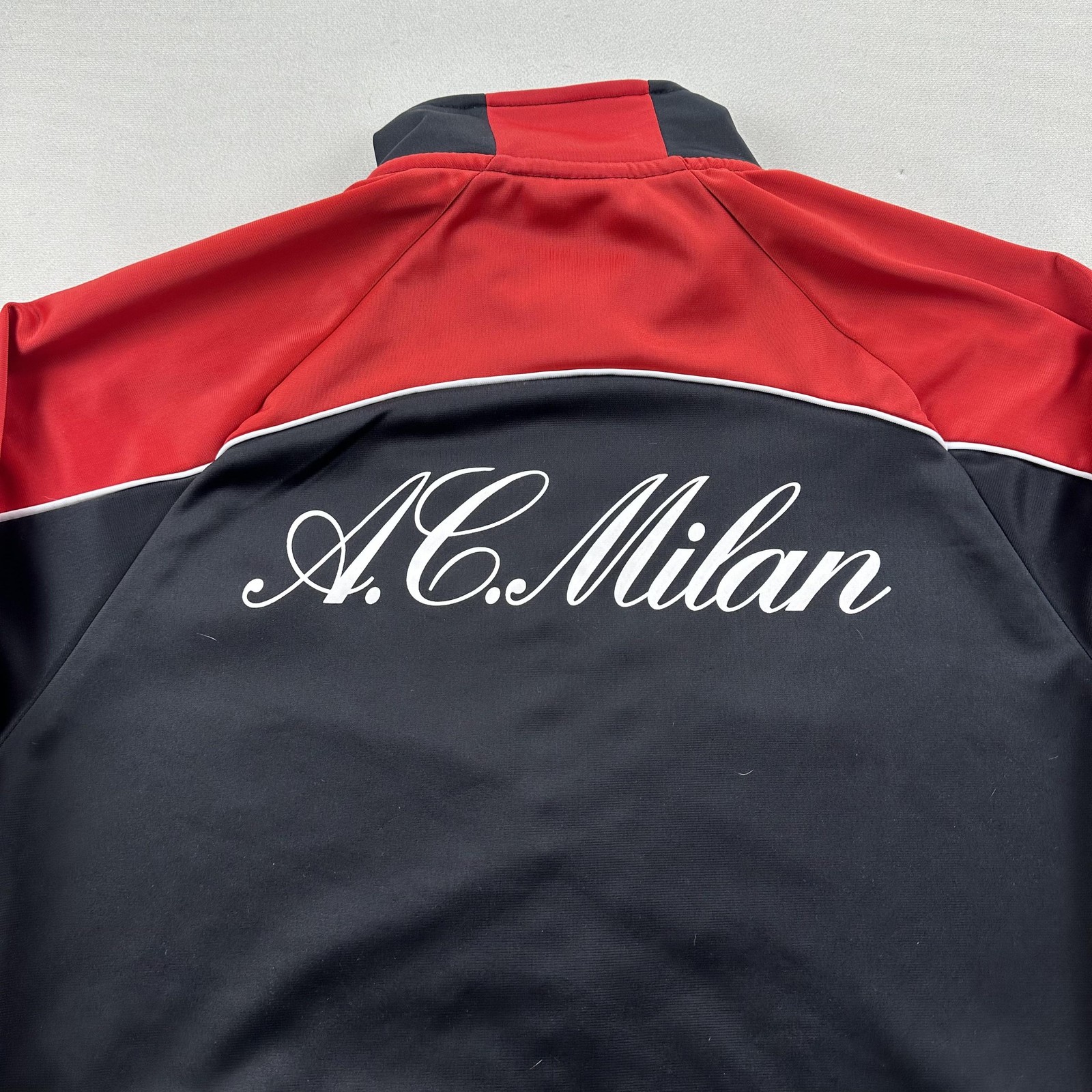 AC Milan Jacket Track Mens Medium Black Red Soccer Full Zip Soccer Football Club