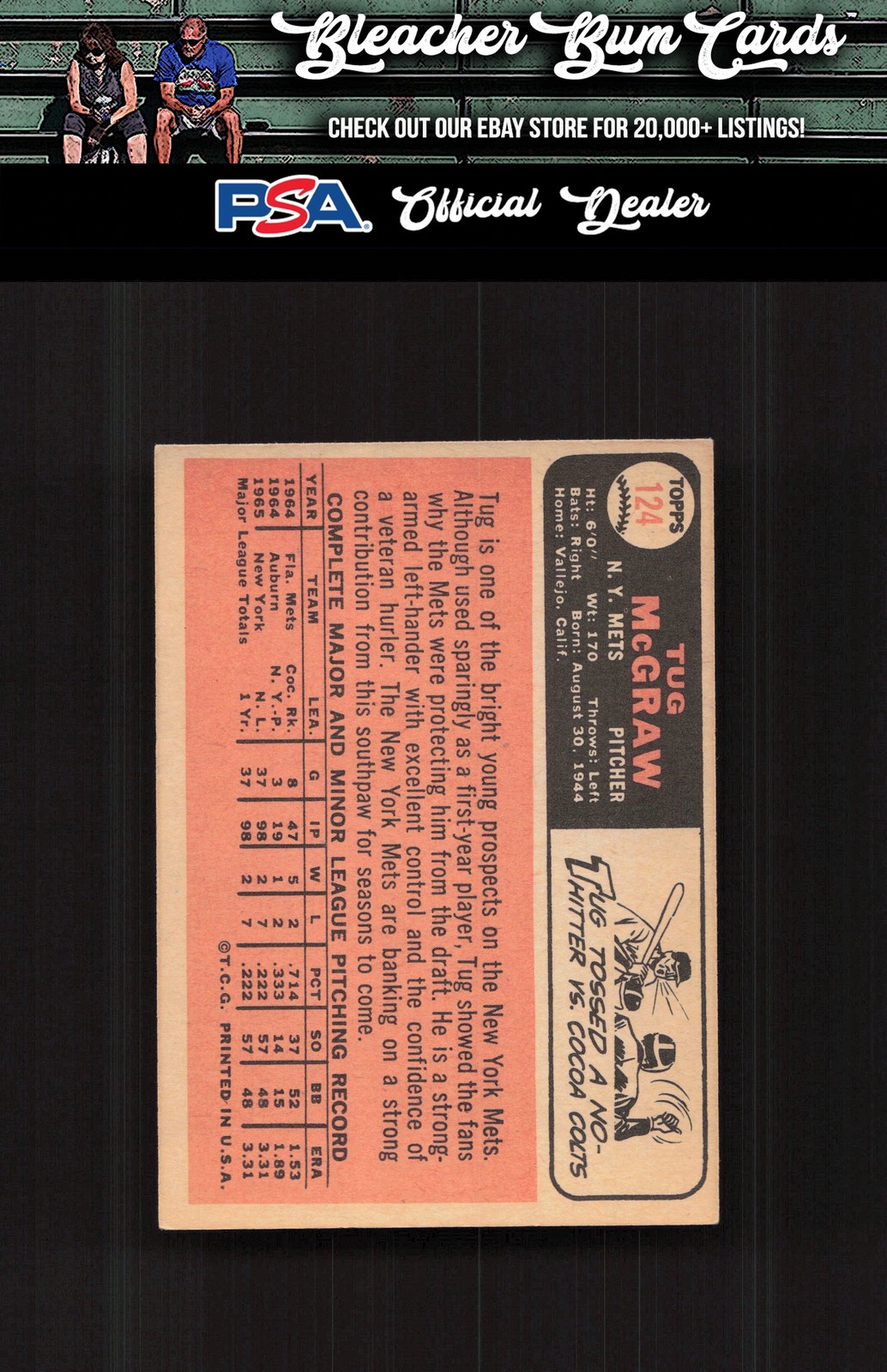 1966 Topps 124 Tug McGraw