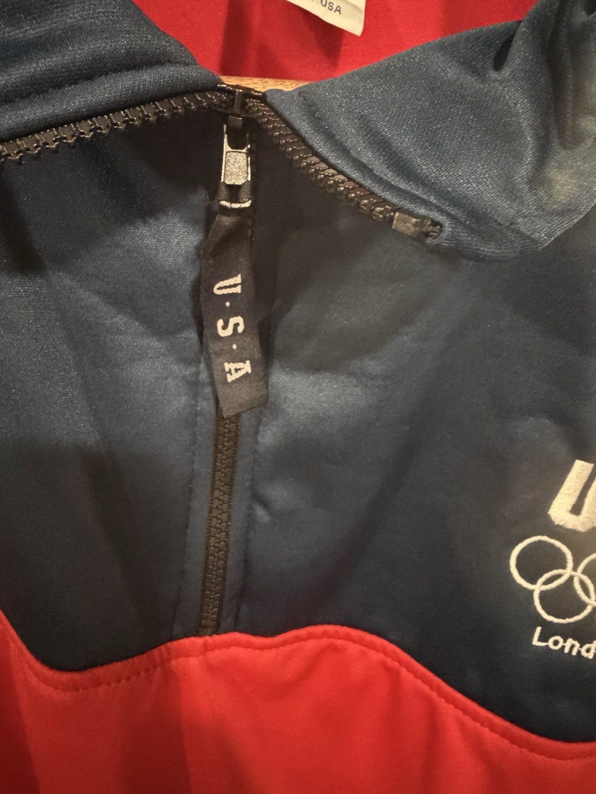 Vintage Team USA 2012 London Olympics Pullover Jacket XXL Made in USA 1/4 Zip