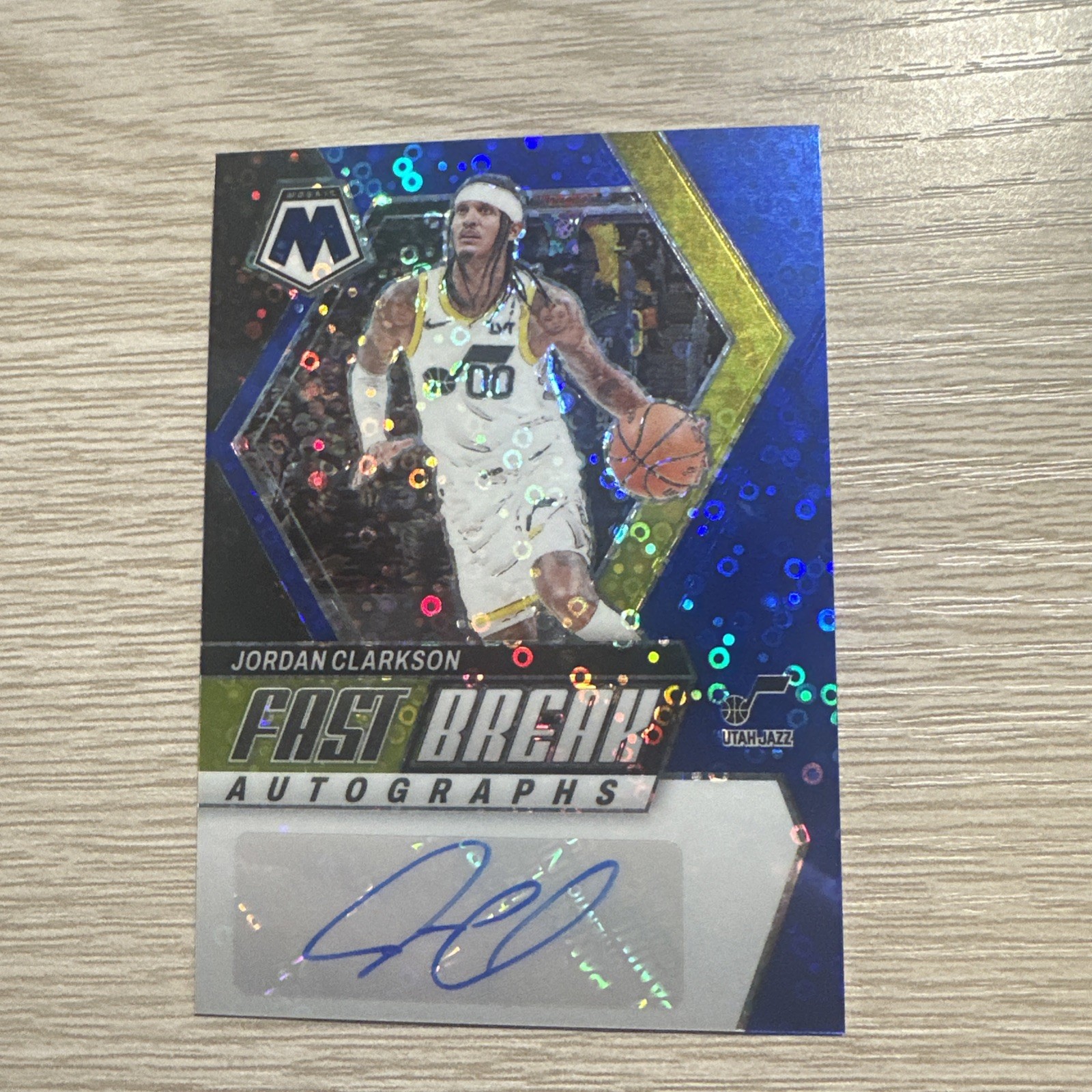 Jordan Clarkson 2023-24 Panini Mosaic Auto Fast Break Disco Blue /25 KNICKS 🏆🏆