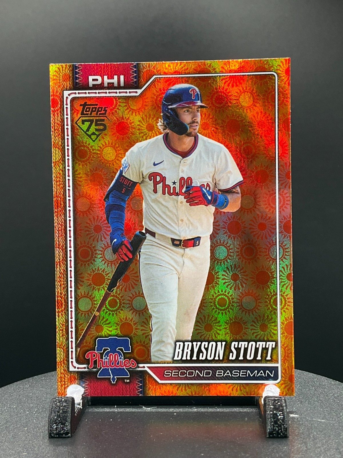 2026 Topps Series 2 Orange “SUN” Holo Foil Parallel #562 Bryson Stott, Philadelp