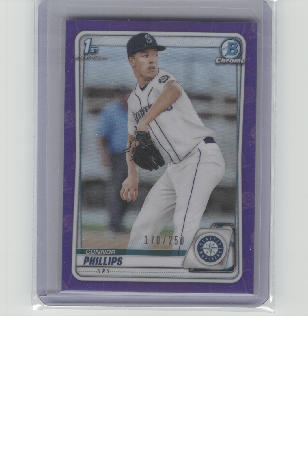 2020 Bowman Draft #BD-71 Connor Phillips Chrome Purple #/250 B25R3C94