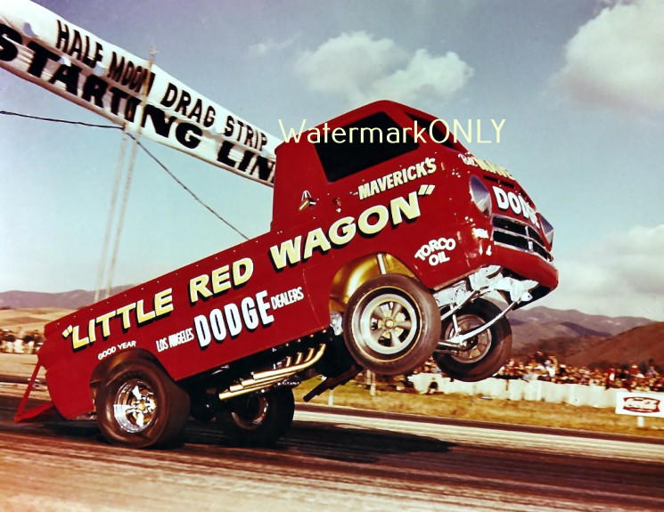 “Little Red Wagon” Bill “Maverick” Golden 60s Dodge HEMI “WheelStander PHOTO! #8