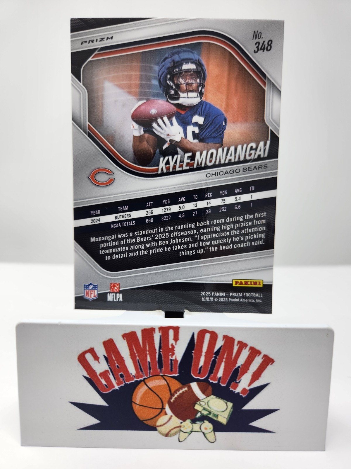 2025 Panini Prizm #348 Kyle Monangai Silver Prizm RC Rookie