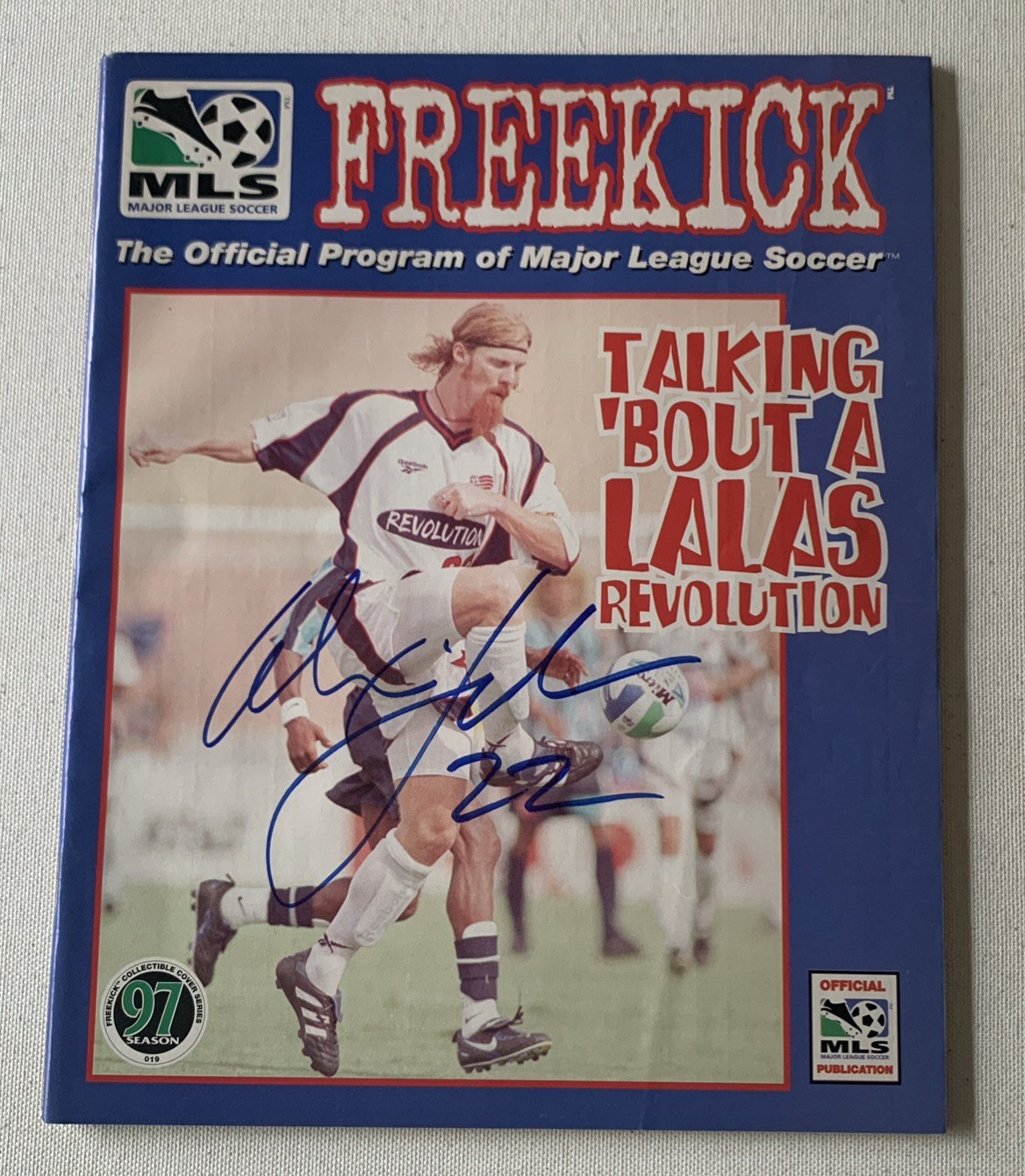 USA World Cup Soccer Legend Alexi Lalas Signed Autographed Freekick Mag. *SALE*
