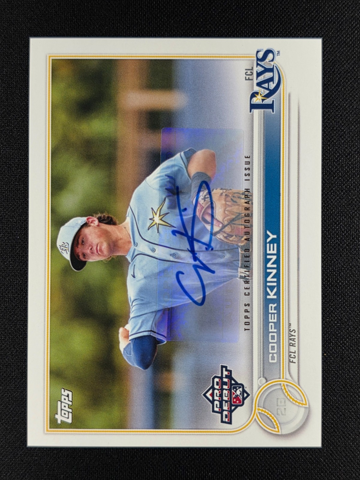 Cooper Kinney 2022 Topps Pro Debut Prospect AUTO #PD-113 RAYS
