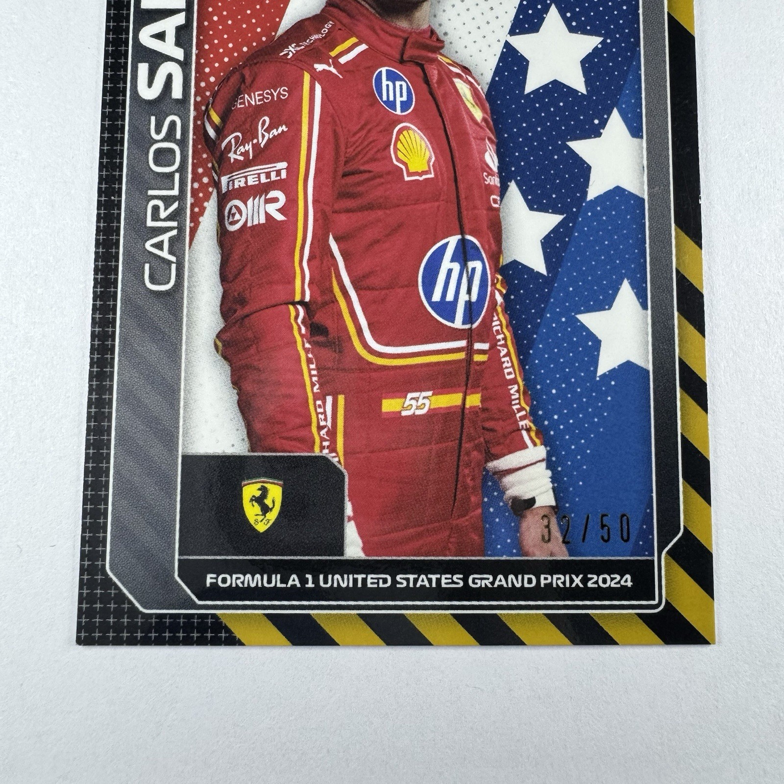 2024 Topps F1 United States GP Carlos Sainz /50 Scuderia Ferrari Exclusive AUT-7