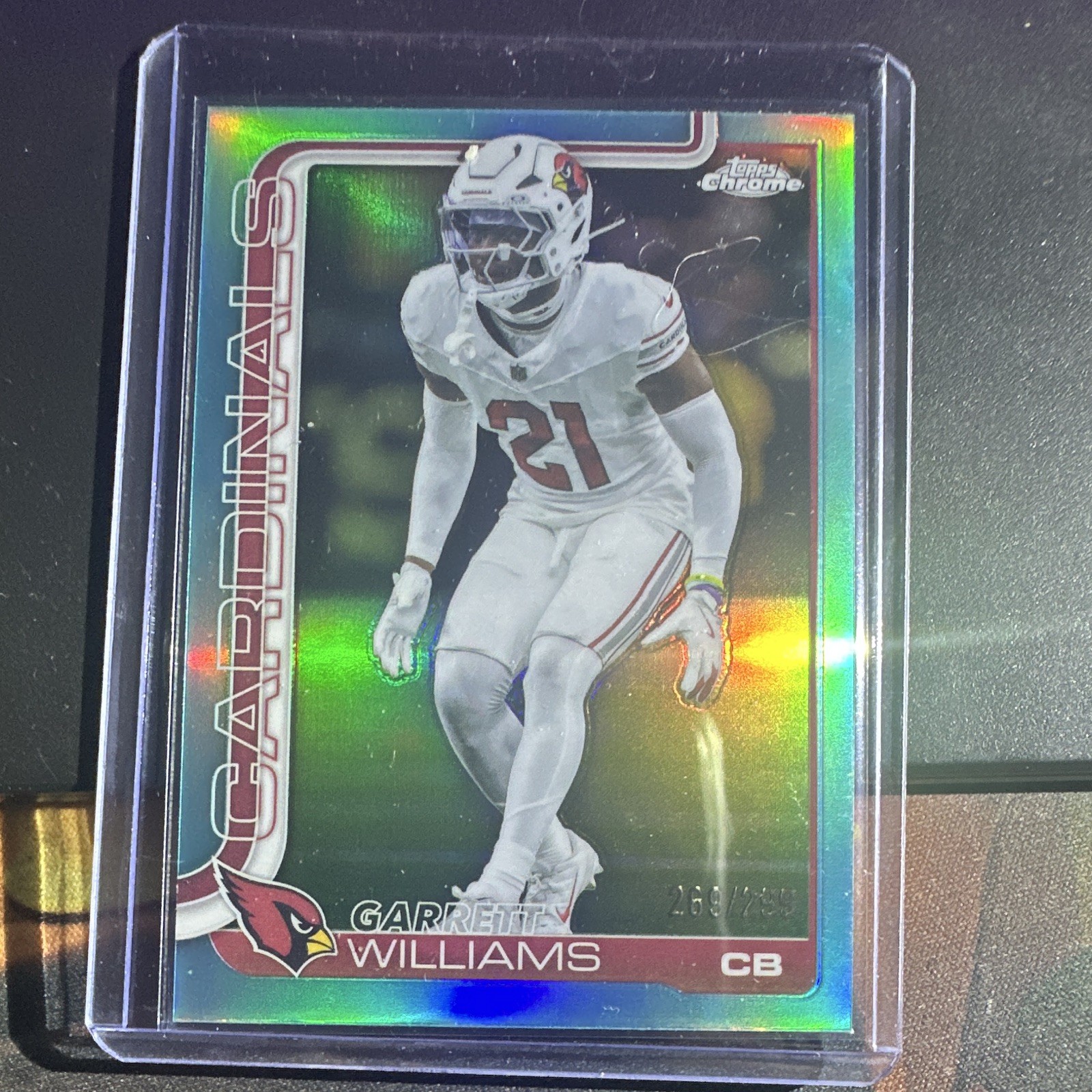 2025 Topps Chrome Garrett Williams Arizona Cardinals #6 Teal Refractor /299