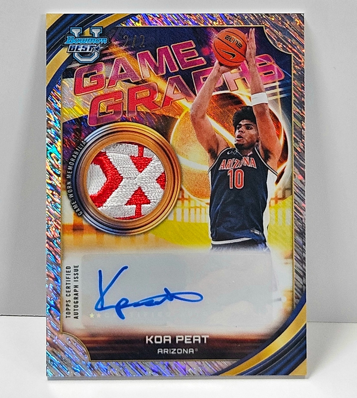 2025-26 Koa Peat Auto /2 Bowman U Best Patch Game Worn SSP GG-KP 1st Round