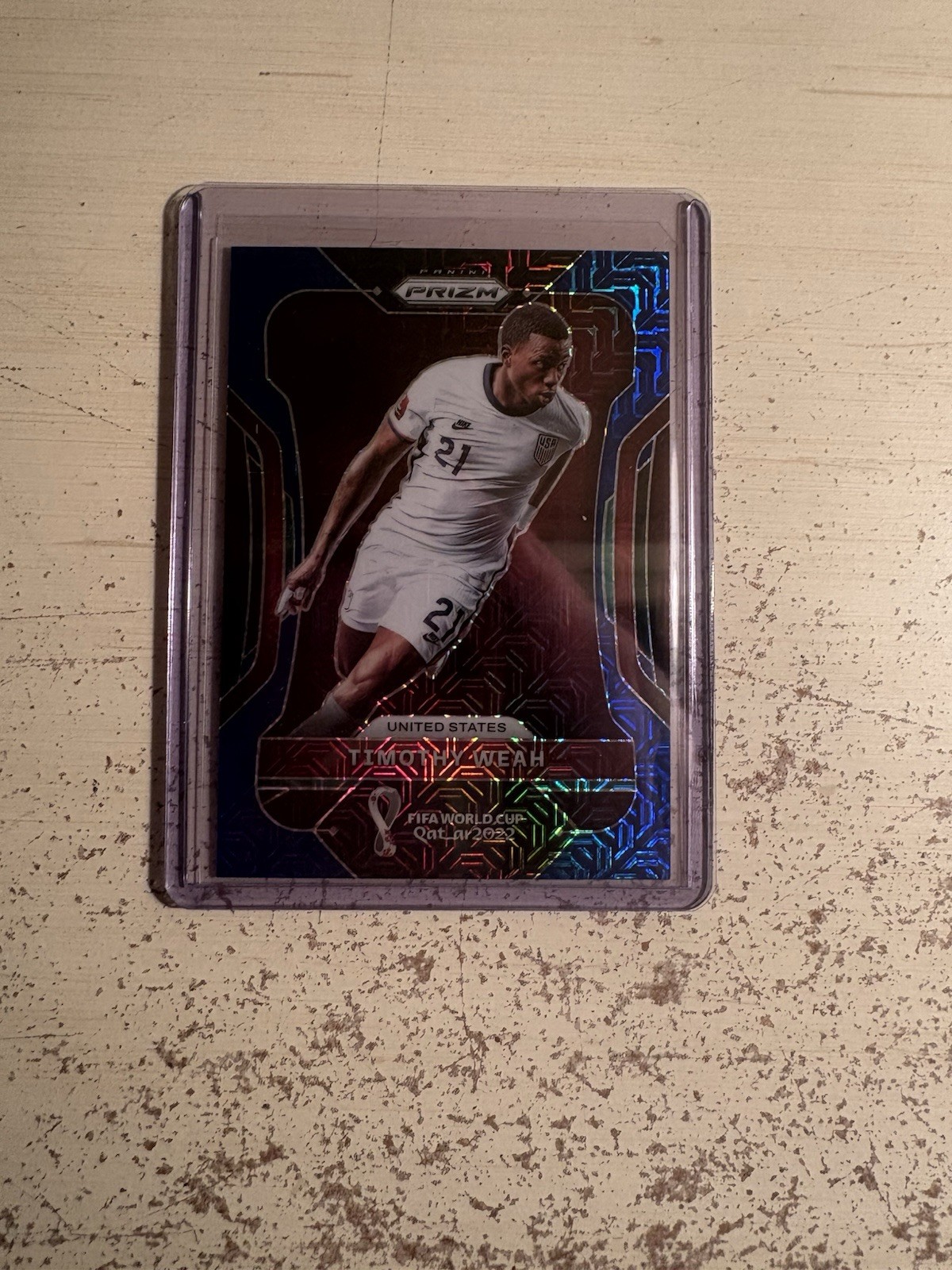Timothy Weah Prizm FIFA World Cup Blue Mojo Numbered /75 2022 #207