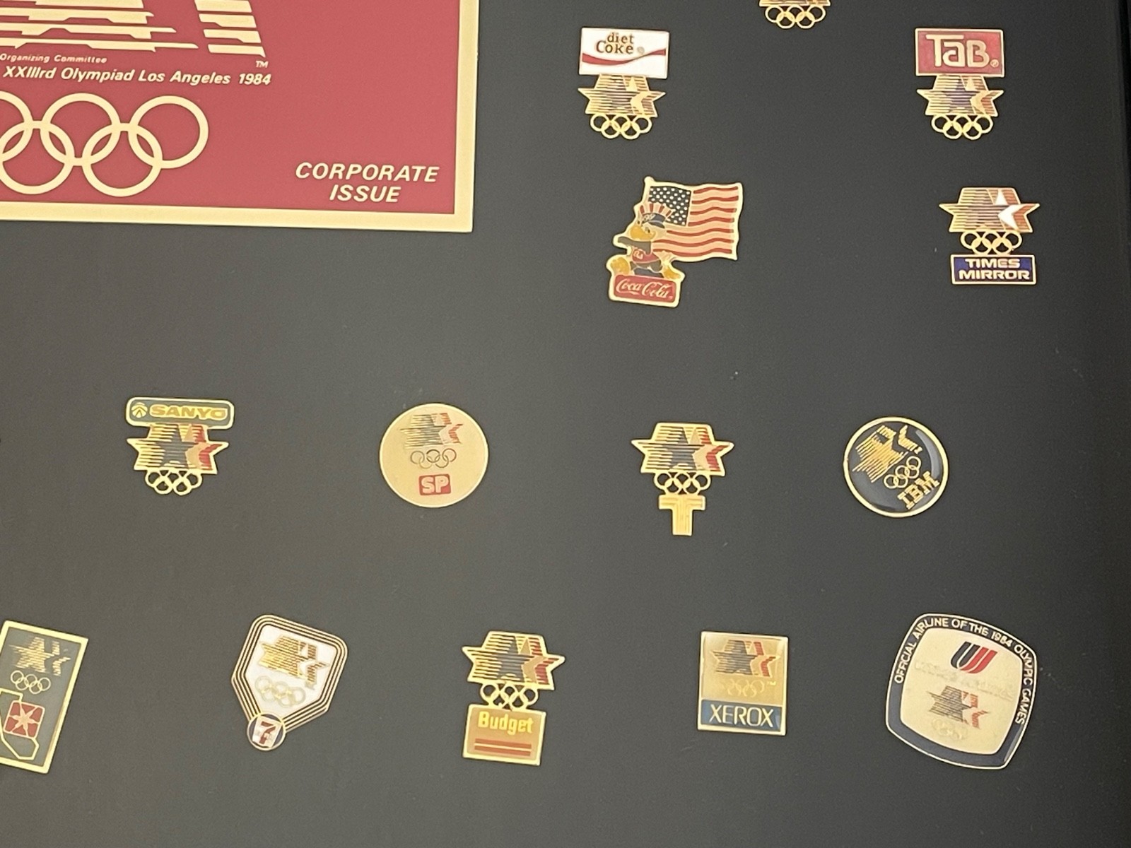 Los Angeles 1984 Olympic Pins Framed Set Corporate Issue Limited Edition