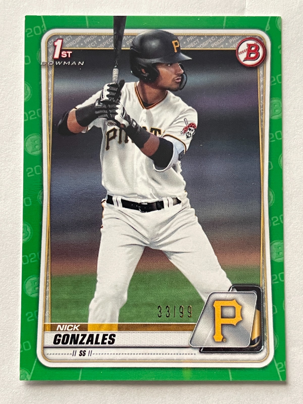 2020 Bowman Draft Prospect 1st Green Parallel Nick Gonzales #BD-81 33/99 Pirates