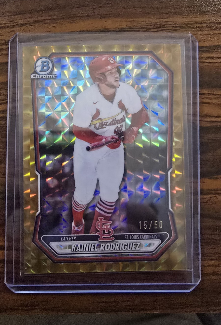Topps 2026 Bowman Chrome Prospects Rainiel Rodriguez BCP-54 Gold Mojo /50