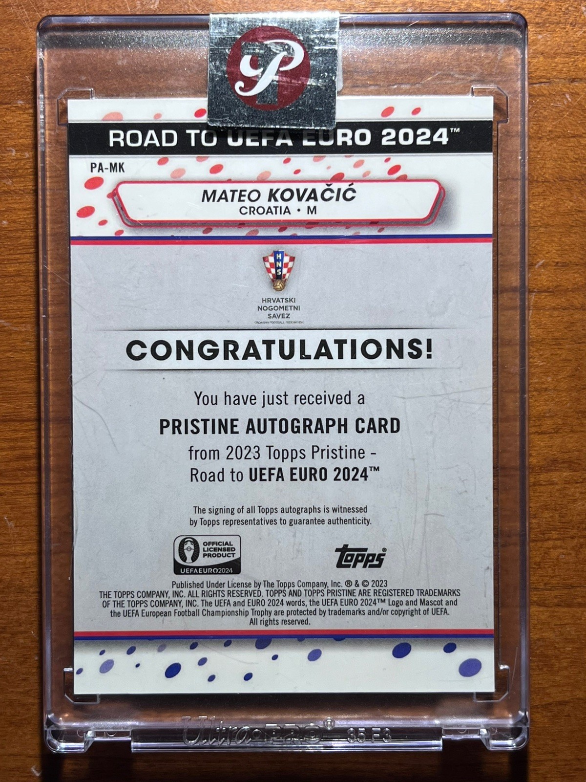 2024 Topps Pristine Euro’24 *Mateo Kovacic Autograph* (ENCASED!) Croatia Legend