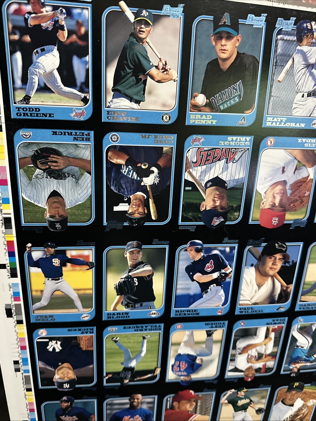 1997 Bowman Baseball Uncut Sheet Adrian Beltre RC Tatis Jeter Ripken MLB Stars