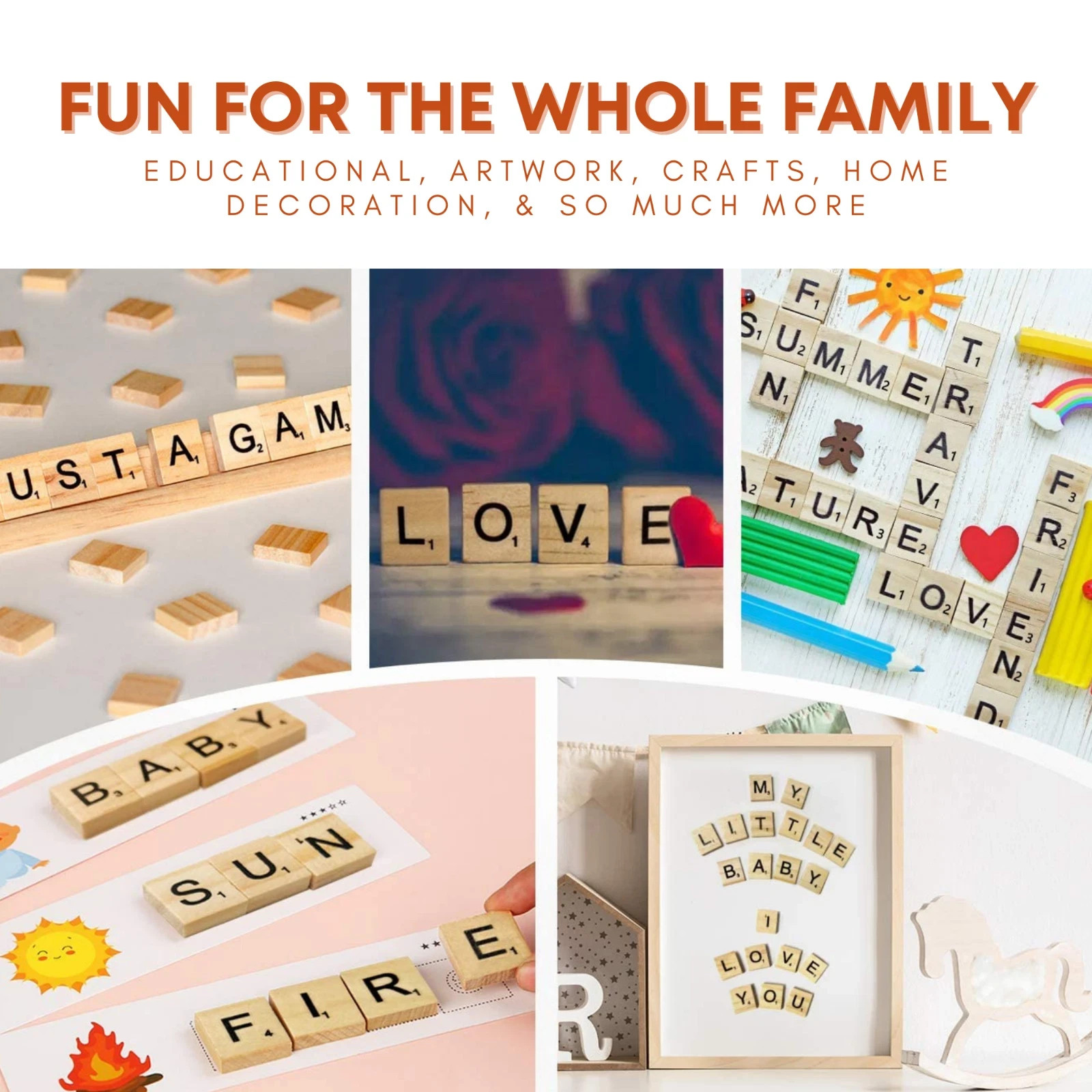 REPLACEMENT INDIVIDUAL SCRABBLE WOODEN TILES ( LETTERS or blank ) YOU PICK
