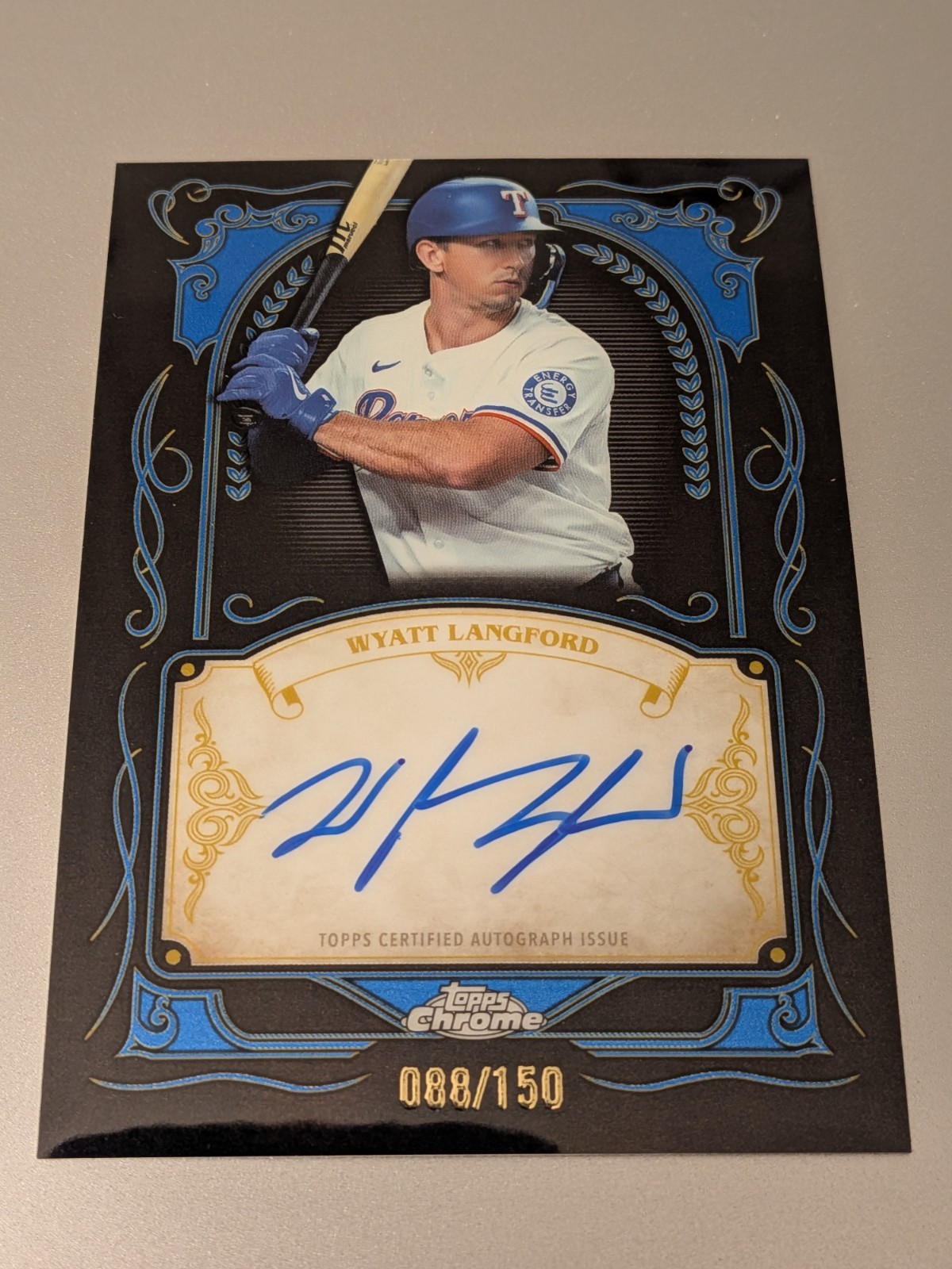 2026 Topps Chrome Baseball Wyatt Langford Ink Strokes Auto #IS-WL /150 Blue