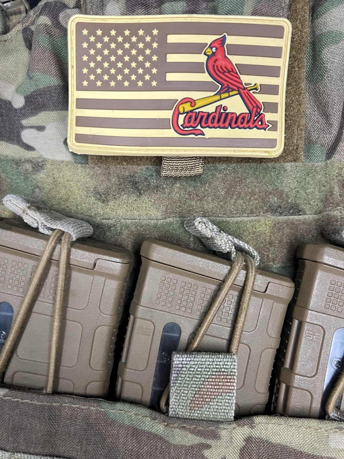 Military Combat American Flag St. Louis Cardinals￼ PVC Patch W Vlcro
