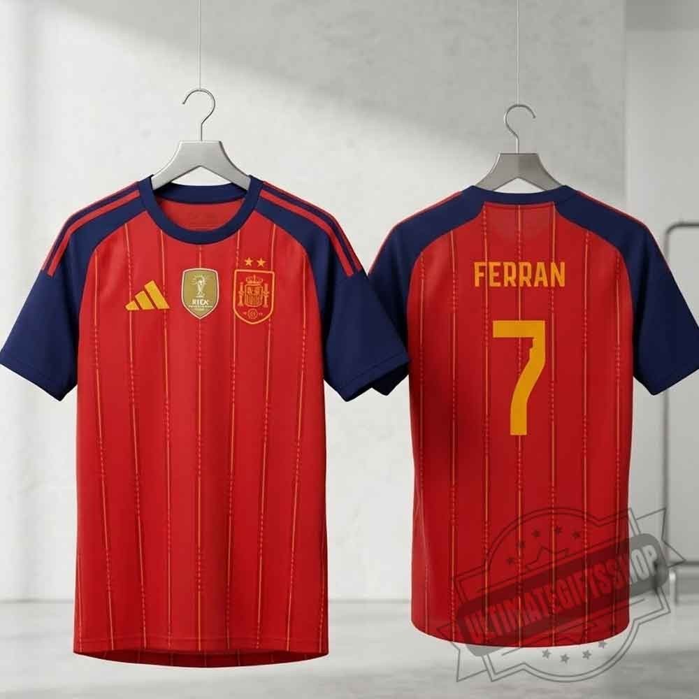 Personalized Spain #7 Ferran Football 2026 Shirt For Fan Jersey Soccer HK515