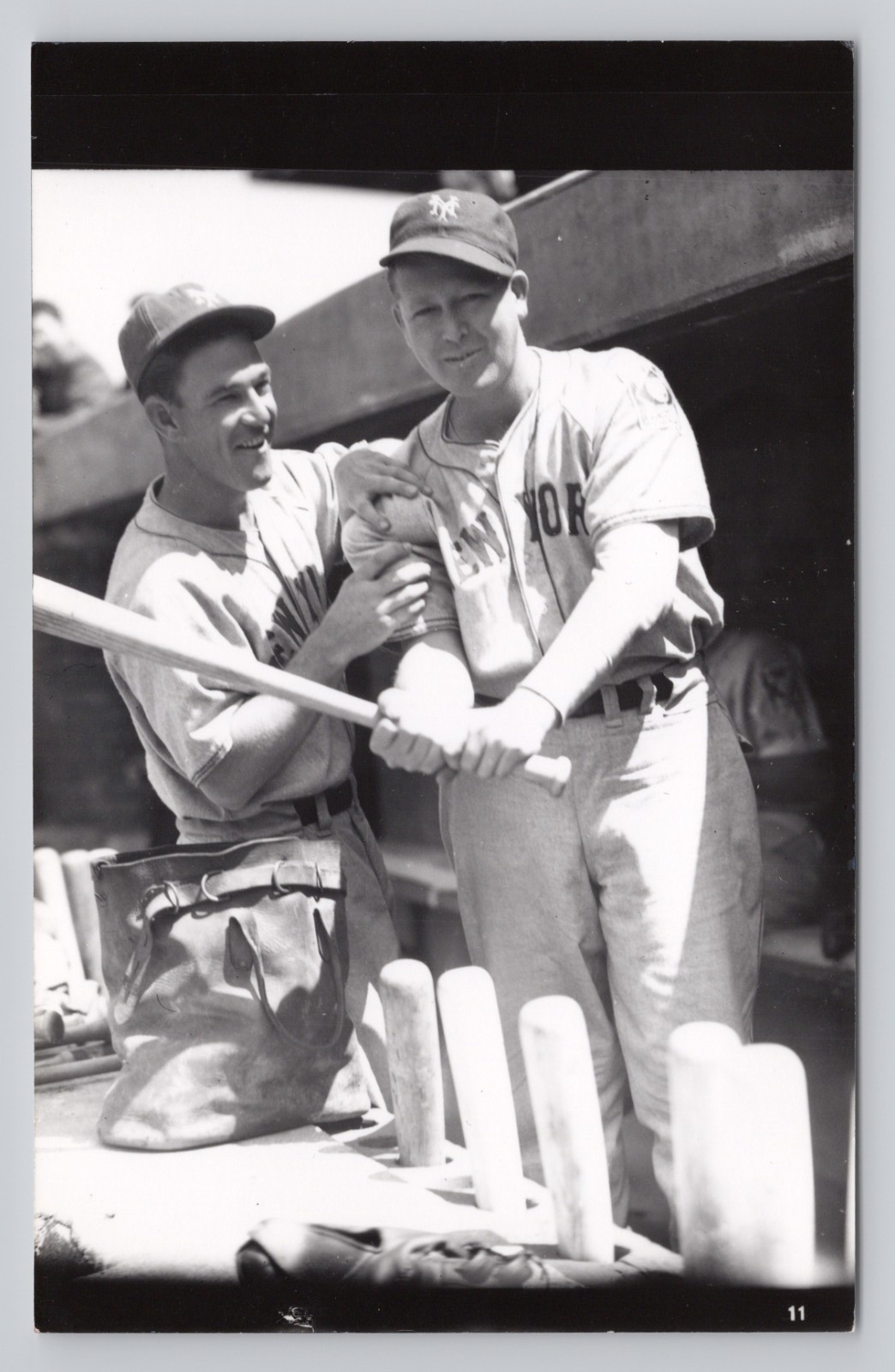 Mel Ott and Dick Coffman New York Giants Vintage c1970s Rowe Photo Postcard RPPC