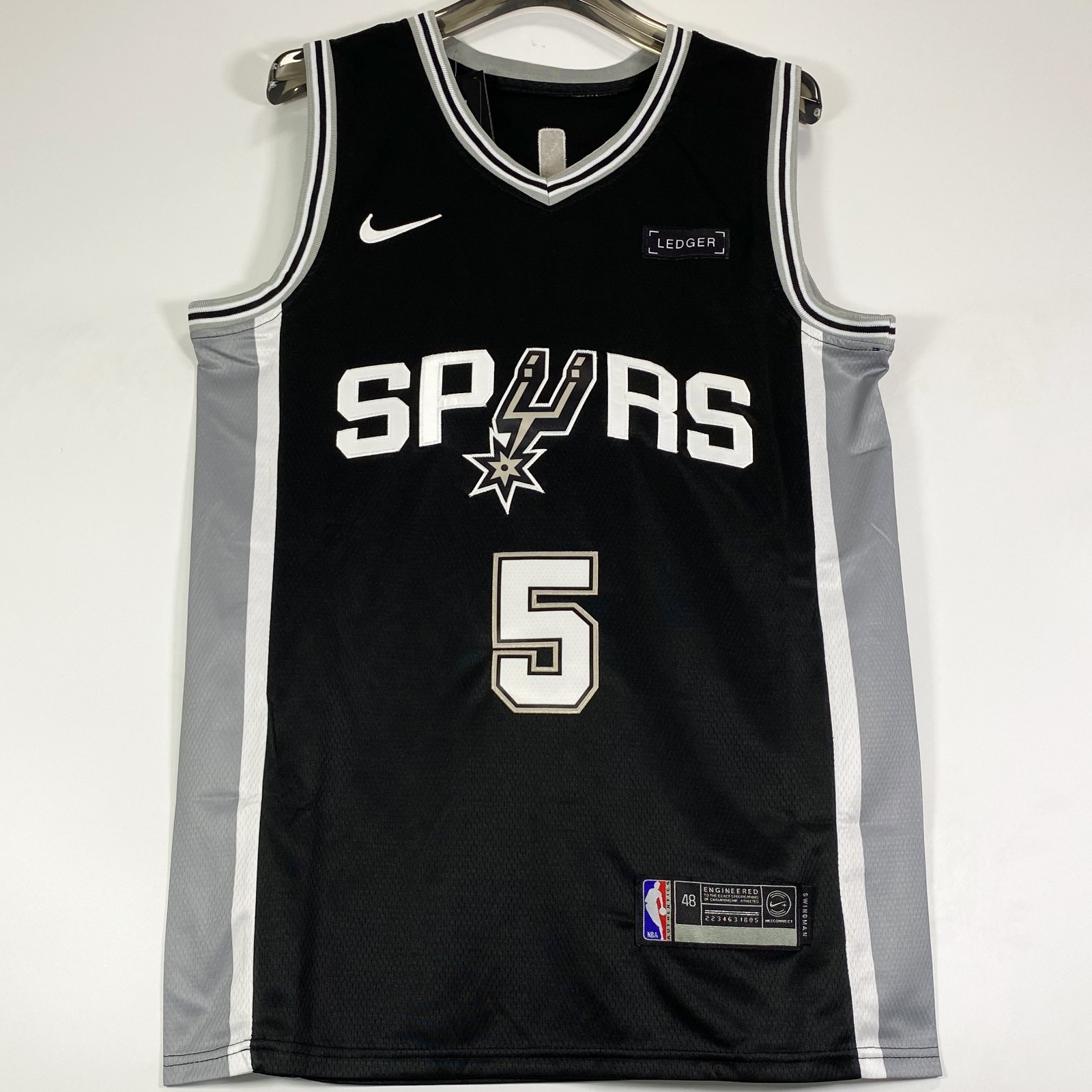 Stephon Castle #5 San Antonio Spurs Stitched Basketball Jersey Black S-2XL