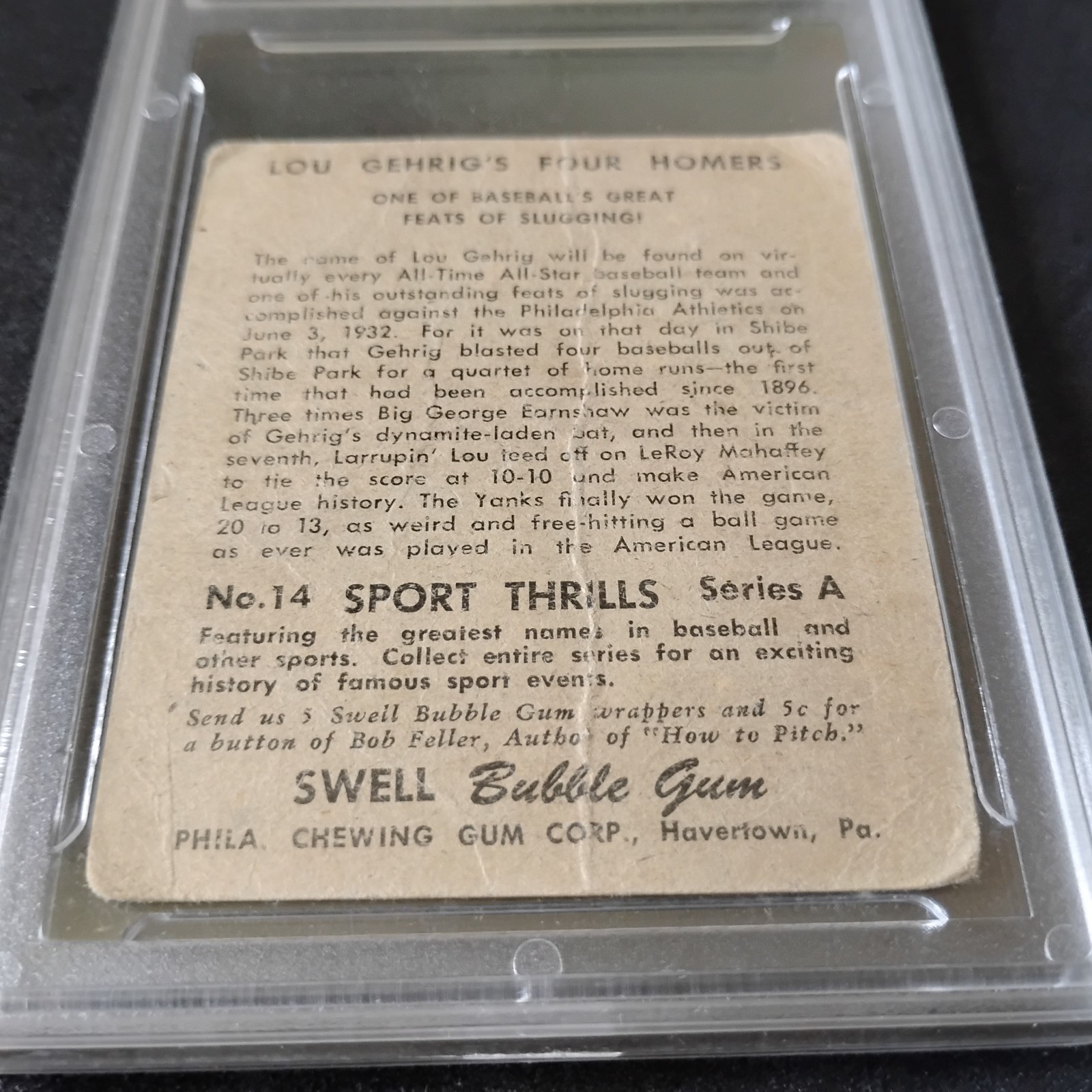 1948 Swell Lou Gehrig #14 GMA 1.5 Graded
