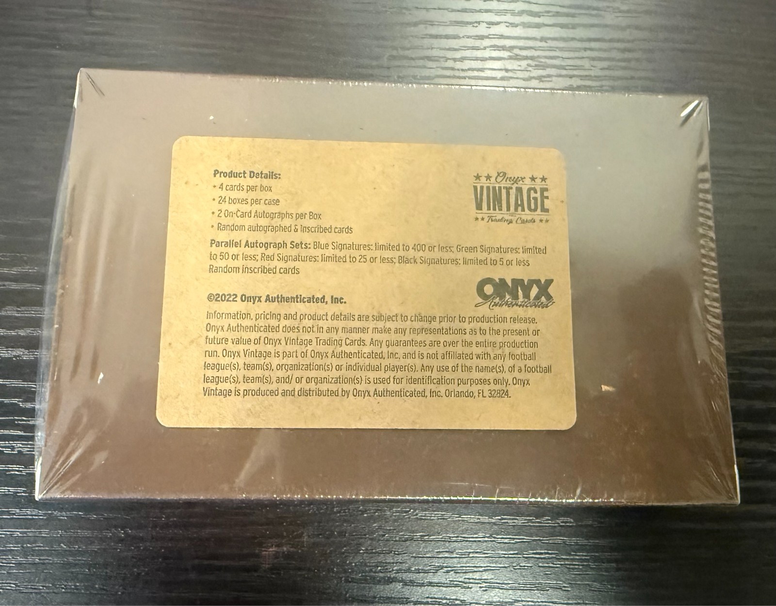 2022 Onyx Vintage Football Sealed Hobby Box – 2 Autos Per Box