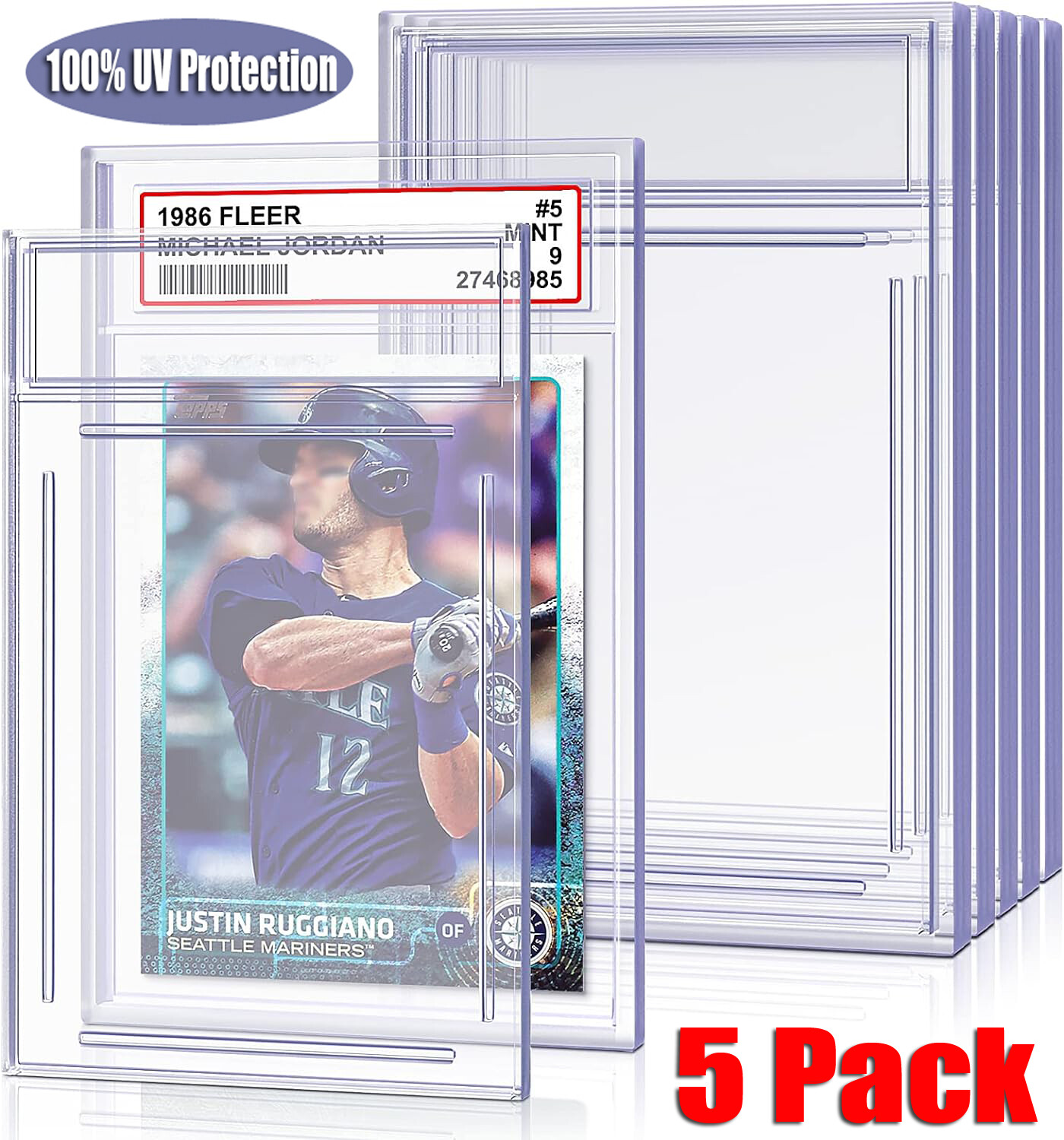 5Pcs Empty Graded Card Holder PSA Style Slab for Trading Cards Protector Case US