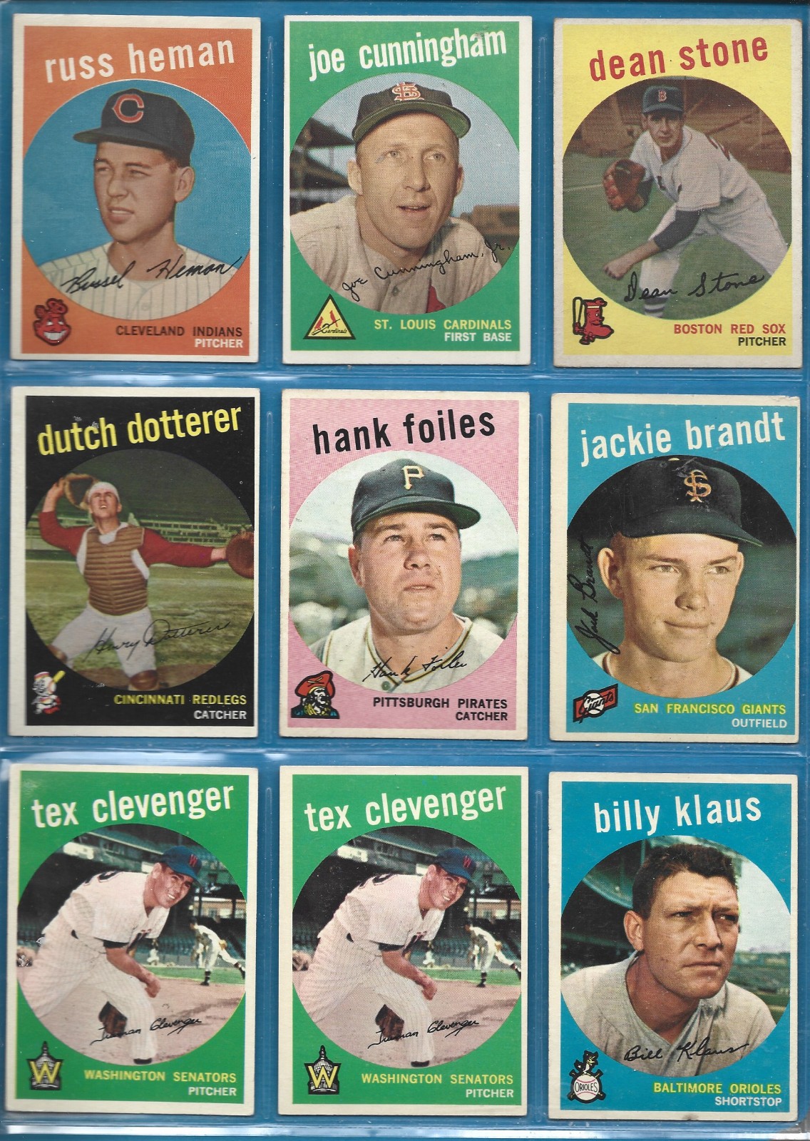 1959 Topps Baseball Common Players- Fill your set -Ex To Exmt – No Creases