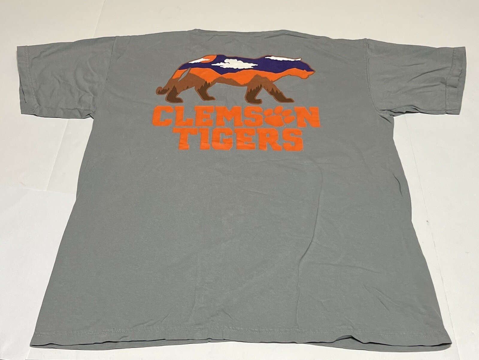 Clemson University Tigers Shirt Men Size Large Gray Short Sleeve Comfort Colors